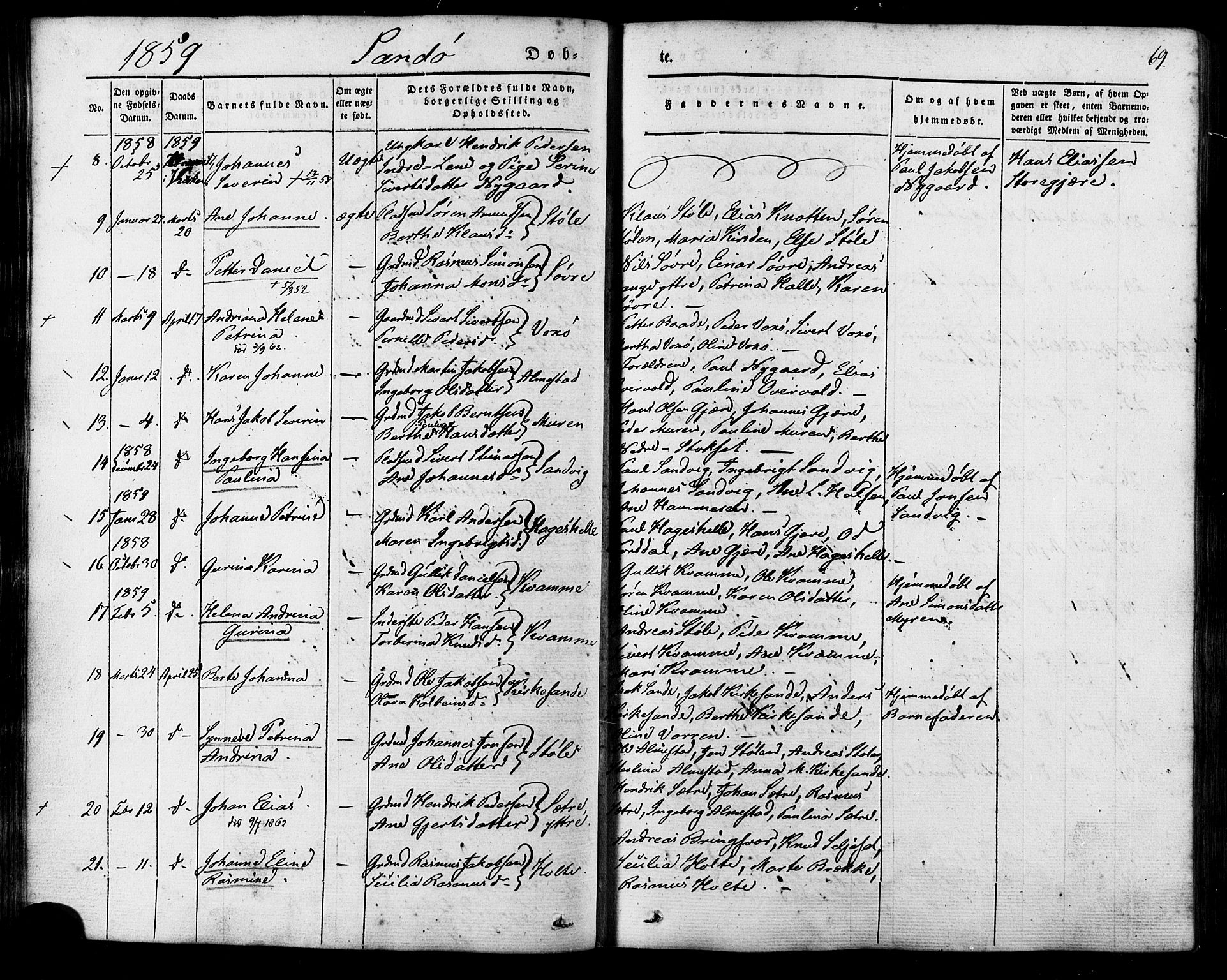 Ministerialprotokoller, klokkerbøker og fødselsregistre - Møre og Romsdal, AV/SAT-A-1454/503/L0034: Parish register (official) no. 503A02, 1841-1884, p. 69