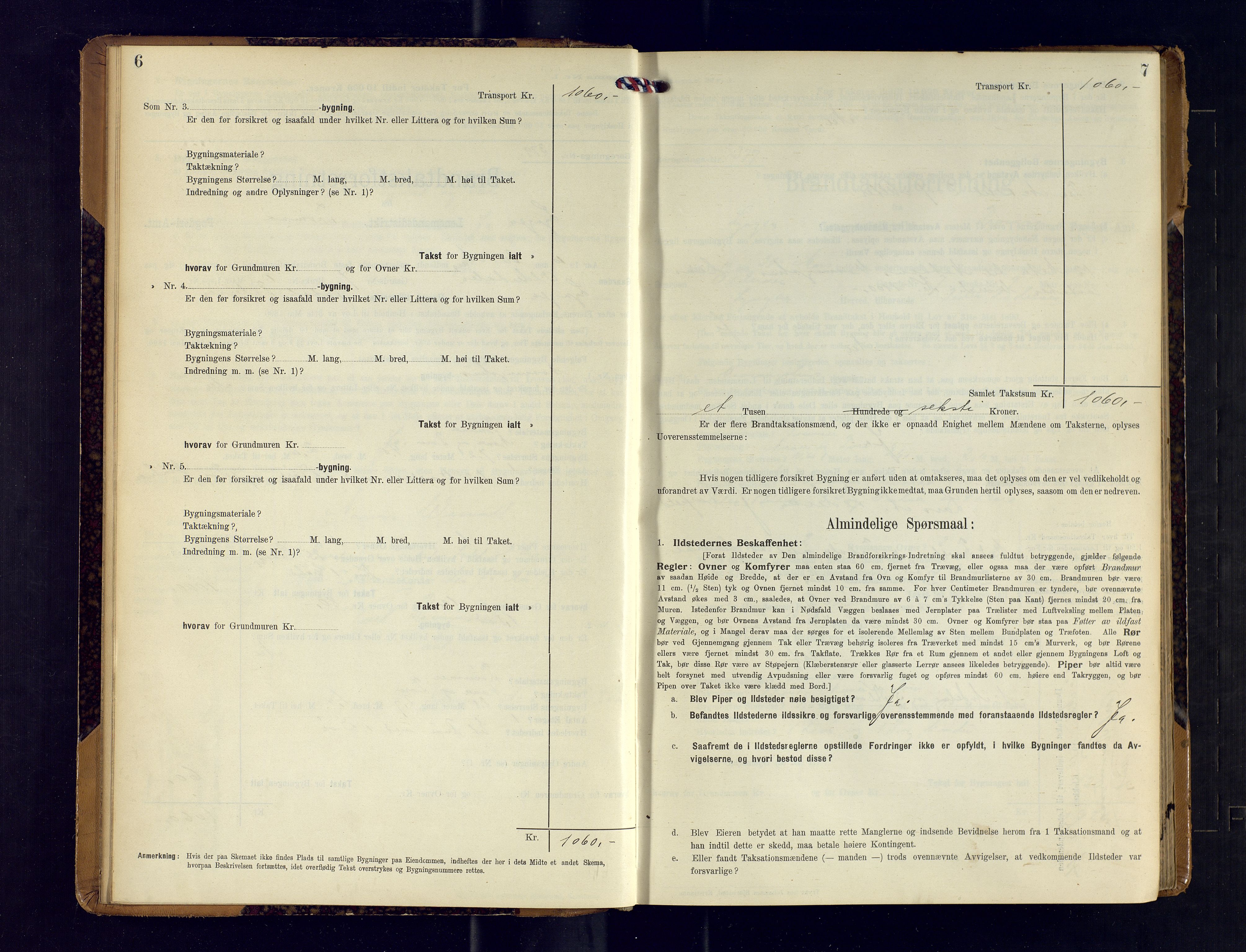 Lyngen lensmannskontor, SATØ/SATO-99/F/Fm/Fmb/L0118: Branntakstprotokoller, 1910-1917, p. 6-7