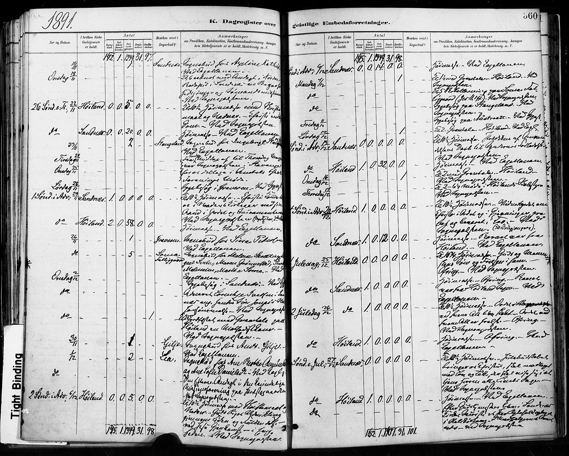 Høyland sokneprestkontor, SAST/A-101799/001/30BA/L0013: Parish register (official) no. A 13.2, 1889-1898, p. 360