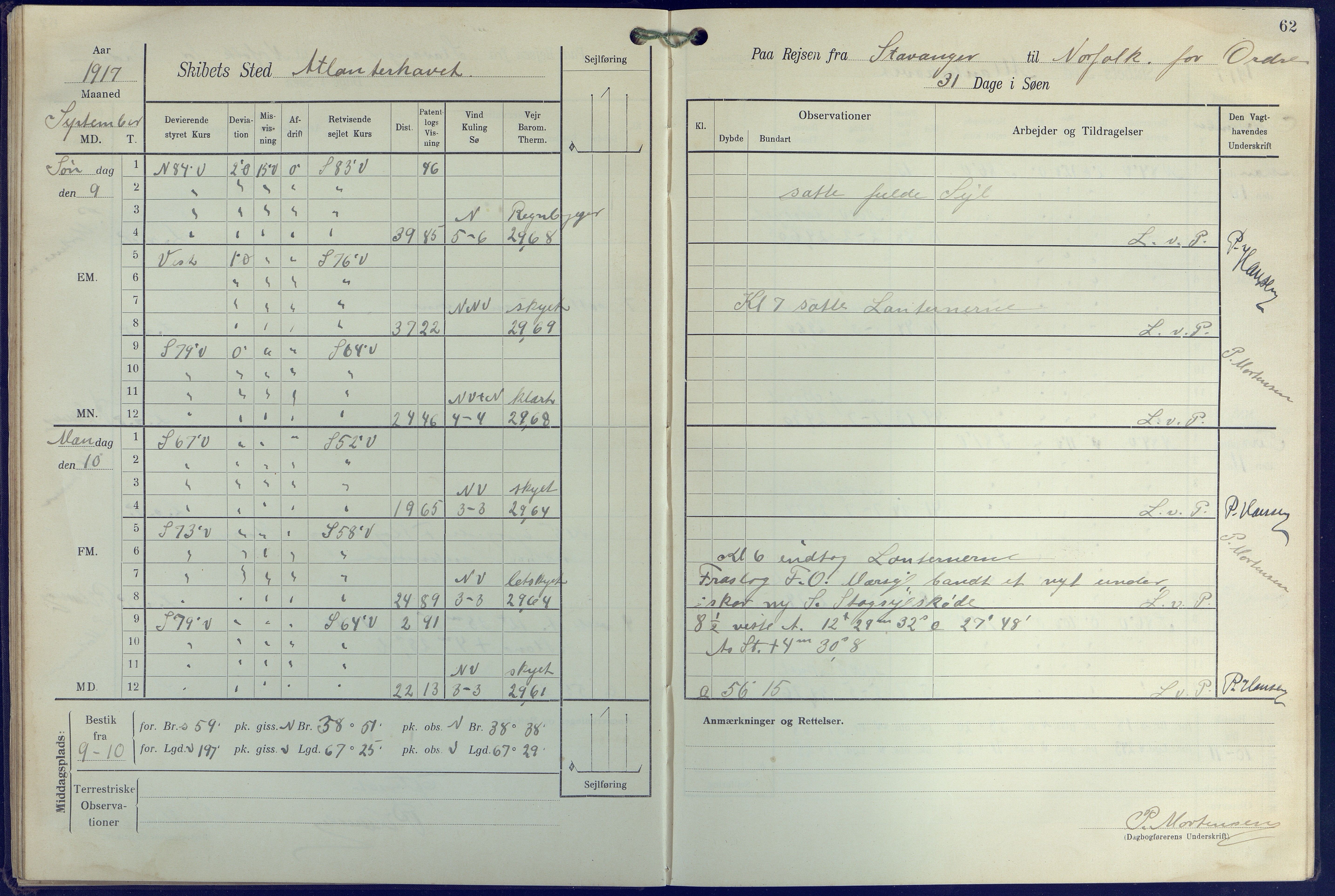 Fartøysarkivet, AAKS/PA-1934/F/L0271: Pehr Ugland (bark), 1917-1919, p. 62