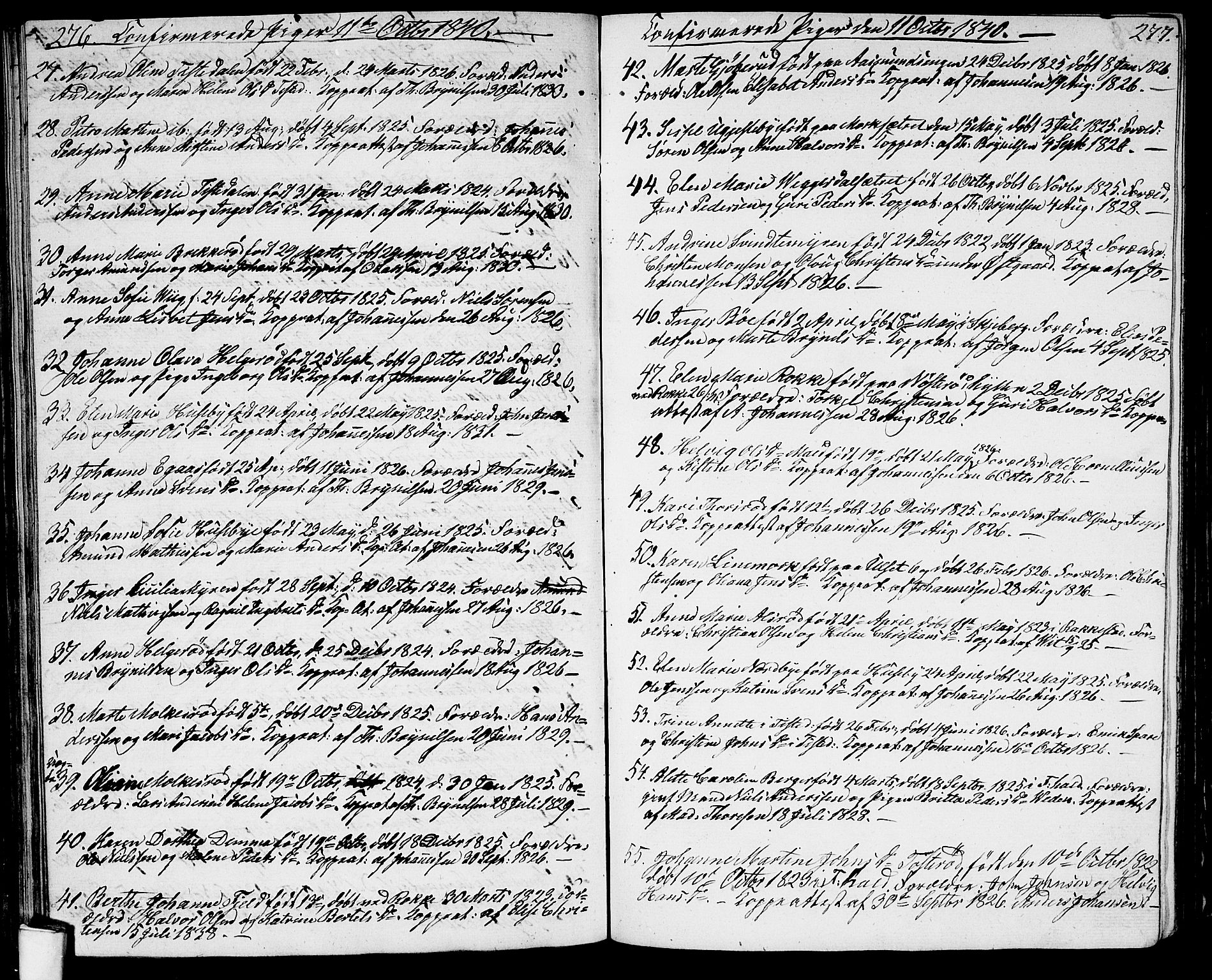 Berg prestekontor Kirkebøker, SAO/A-10902/G/Ga/L0002: Parish register (copy) no. I 2, 1832-1844, p. 276-277