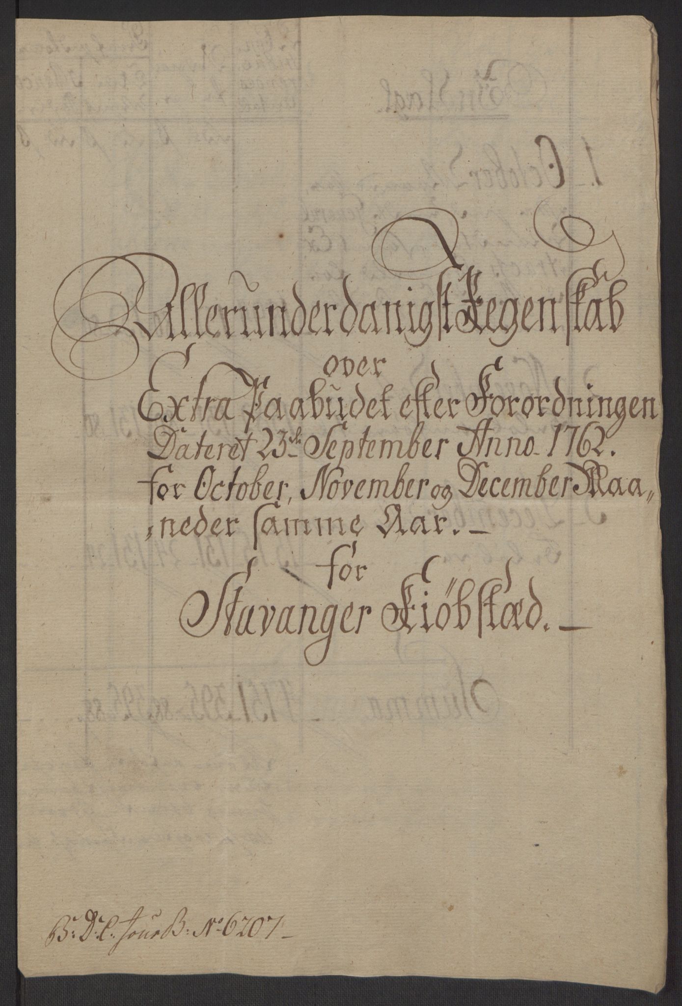 Rentekammeret inntil 1814, Reviderte regnskaper, Byregnskaper, AV/RA-EA-4066/R/Ro/L0305/0001: [O6] Kontribusjonsregnskap / Ekstraskatt, 1762-1768, p. 8