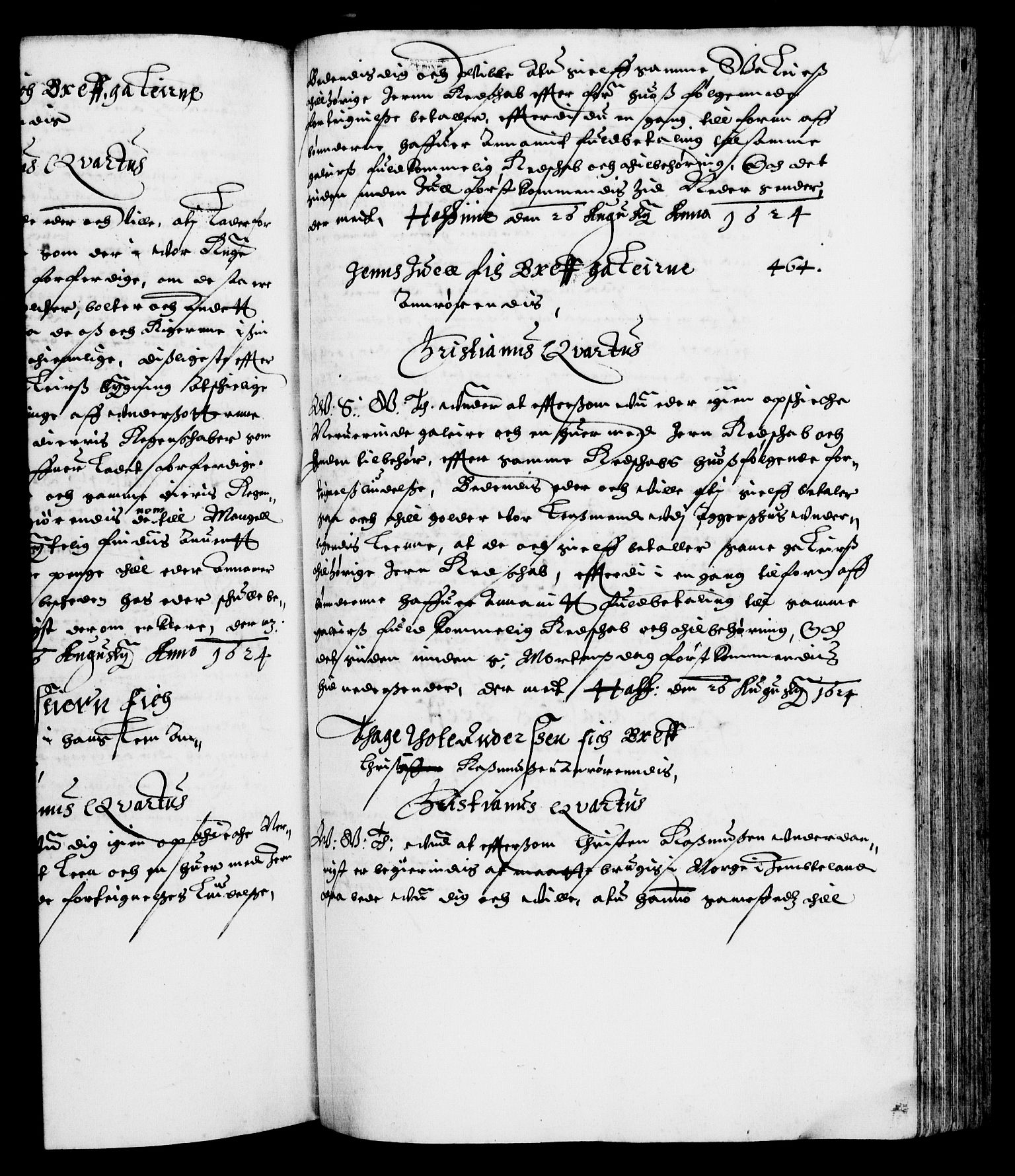 Danske Kanselli 1572-1799, AV/RA-EA-3023/F/Fc/Fca/Fcab/L0004: Norske tegnelser (mikrofilm), 1617-1627, p. 464a