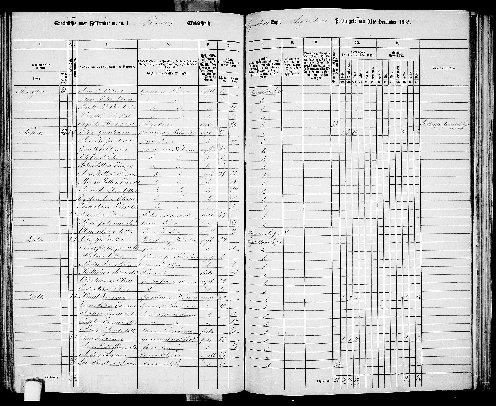 RA, 1865 census for Avaldsnes, 1865, p. 192