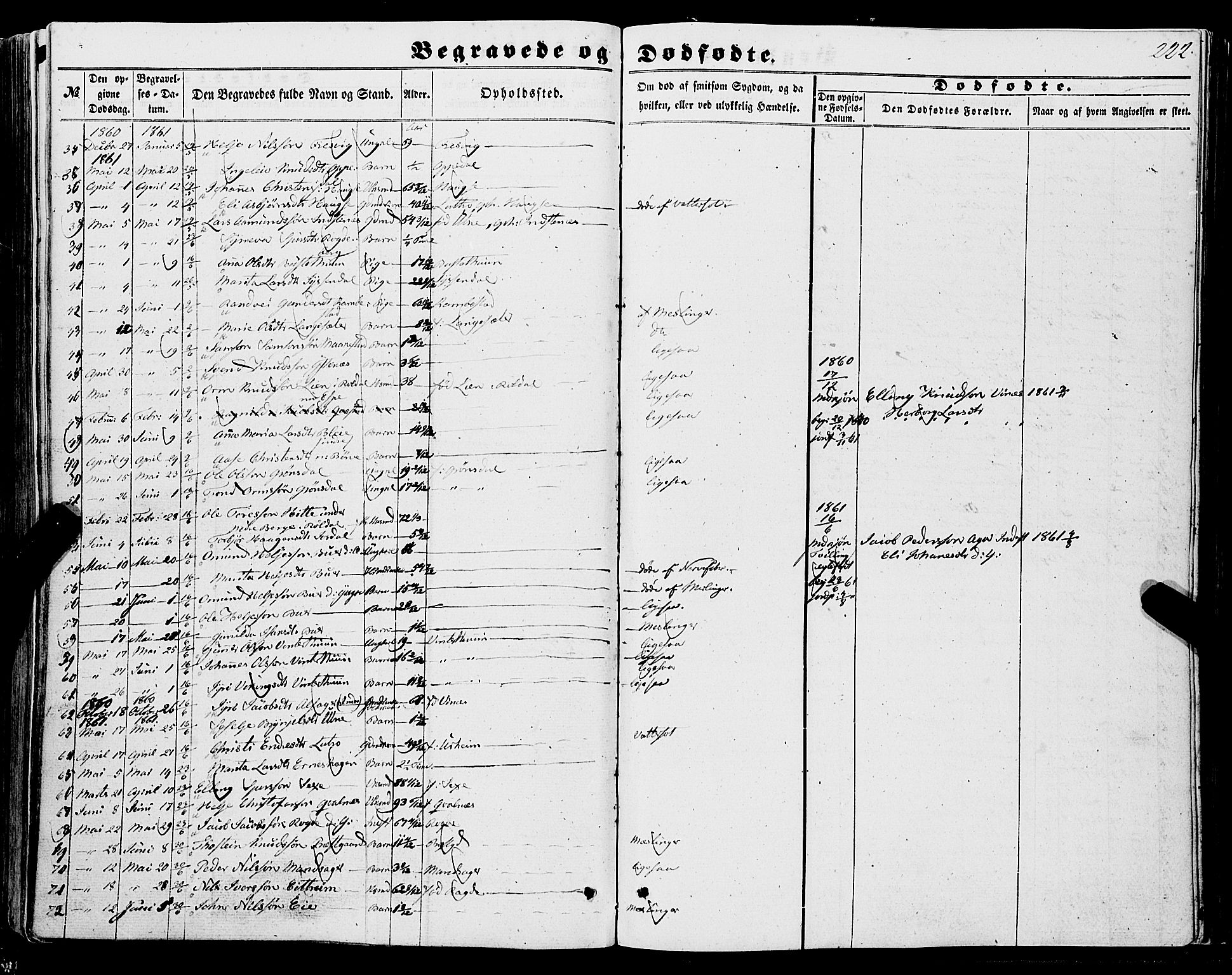 Ullensvang sokneprestembete, AV/SAB-A-78701/H/Haa: Parish register (official) no. A 11, 1854-1866, p. 222