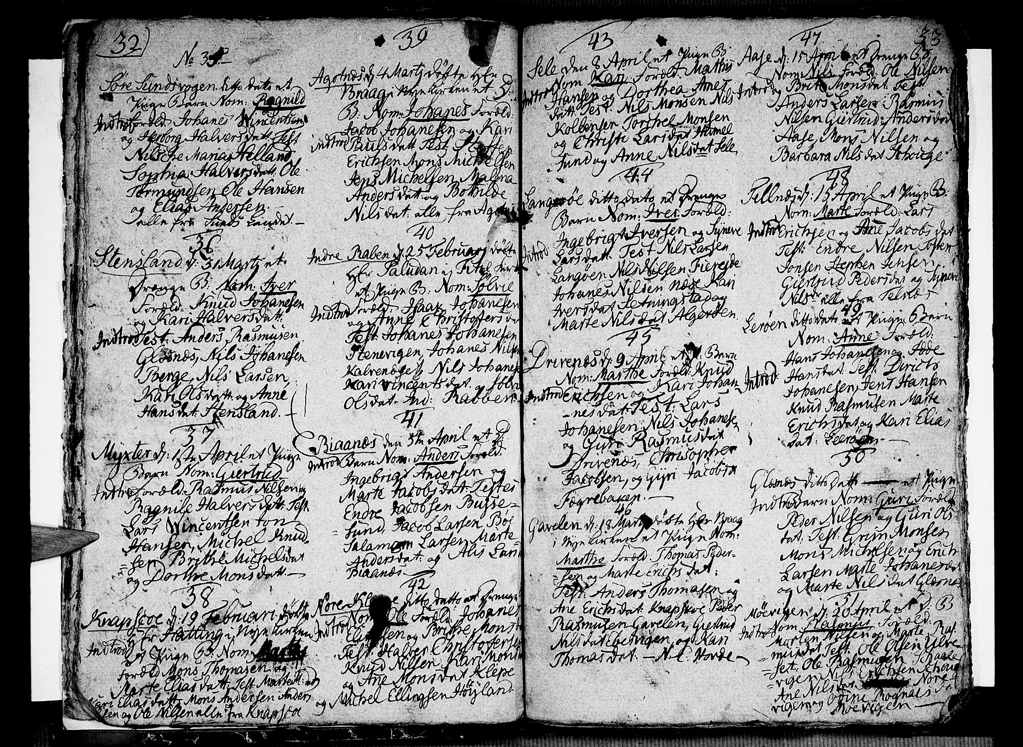 Sund sokneprestembete, AV/SAB-A-99930: Parish register (official) no. A 6, 1787-1798, p. 32-33