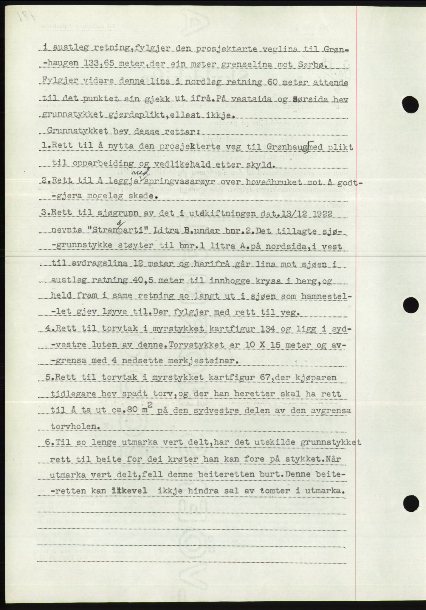 Søre Sunnmøre sorenskriveri, AV/SAT-A-4122/1/2/2C/L0070: Mortgage book no. 64, 1940-1941, Diary no: : 13/1941