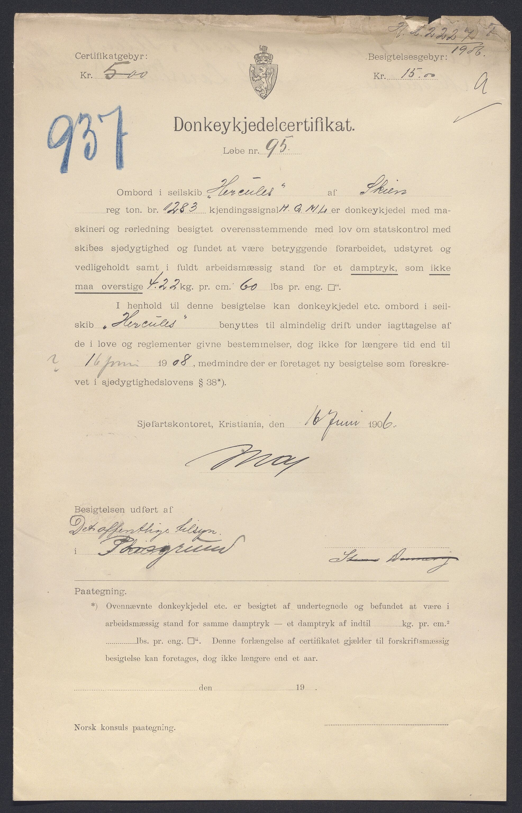 Sjøfartsdirektoratet med forløpere, skipsmapper slettede skip, AV/RA-S-4998/F/Fa/L0496: --, 1868-1923, p. 7