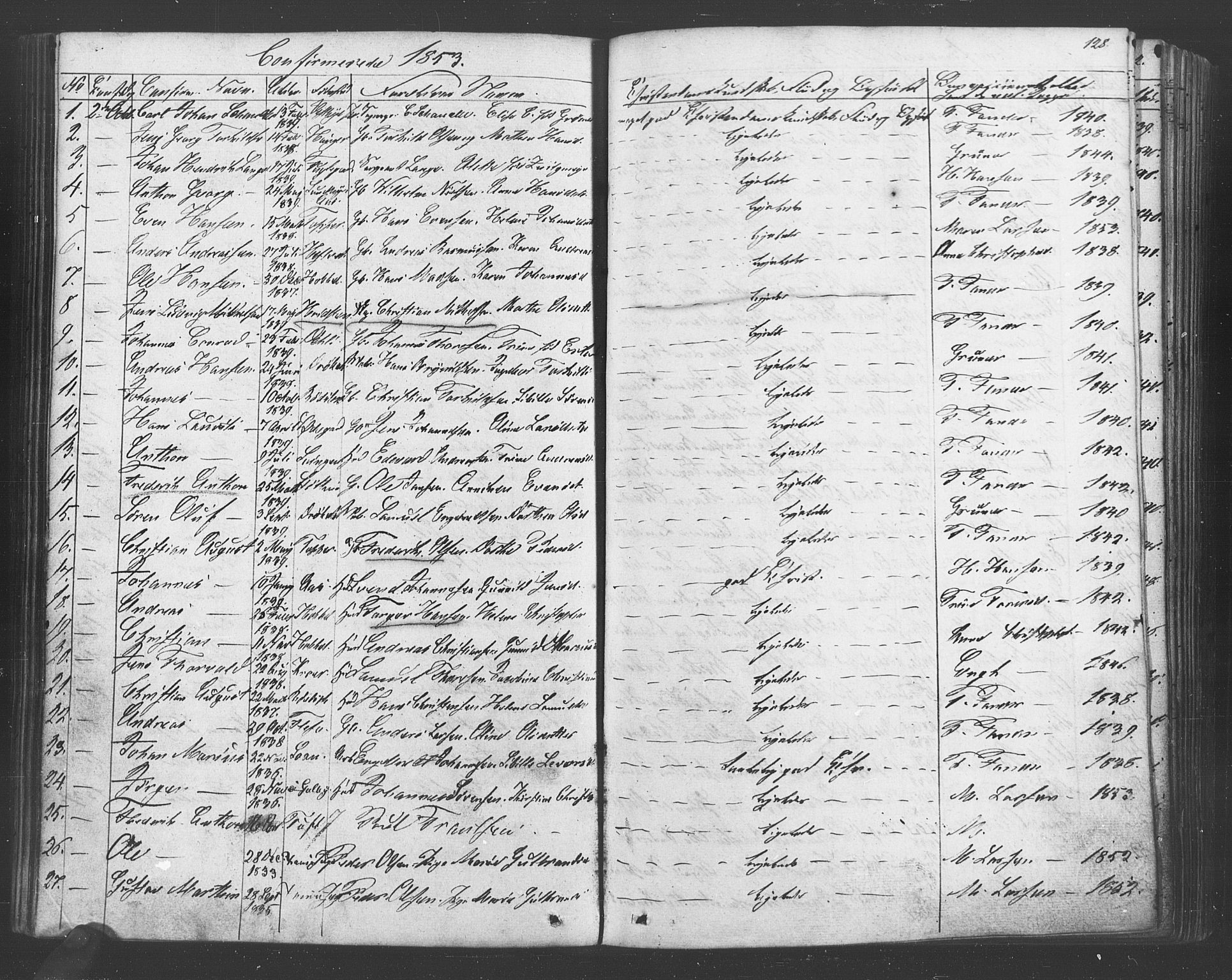 Vestby prestekontor Kirkebøker, AV/SAO-A-10893/F/Fa/L0007: Parish register (official) no. I 7, 1850-1862, p. 128