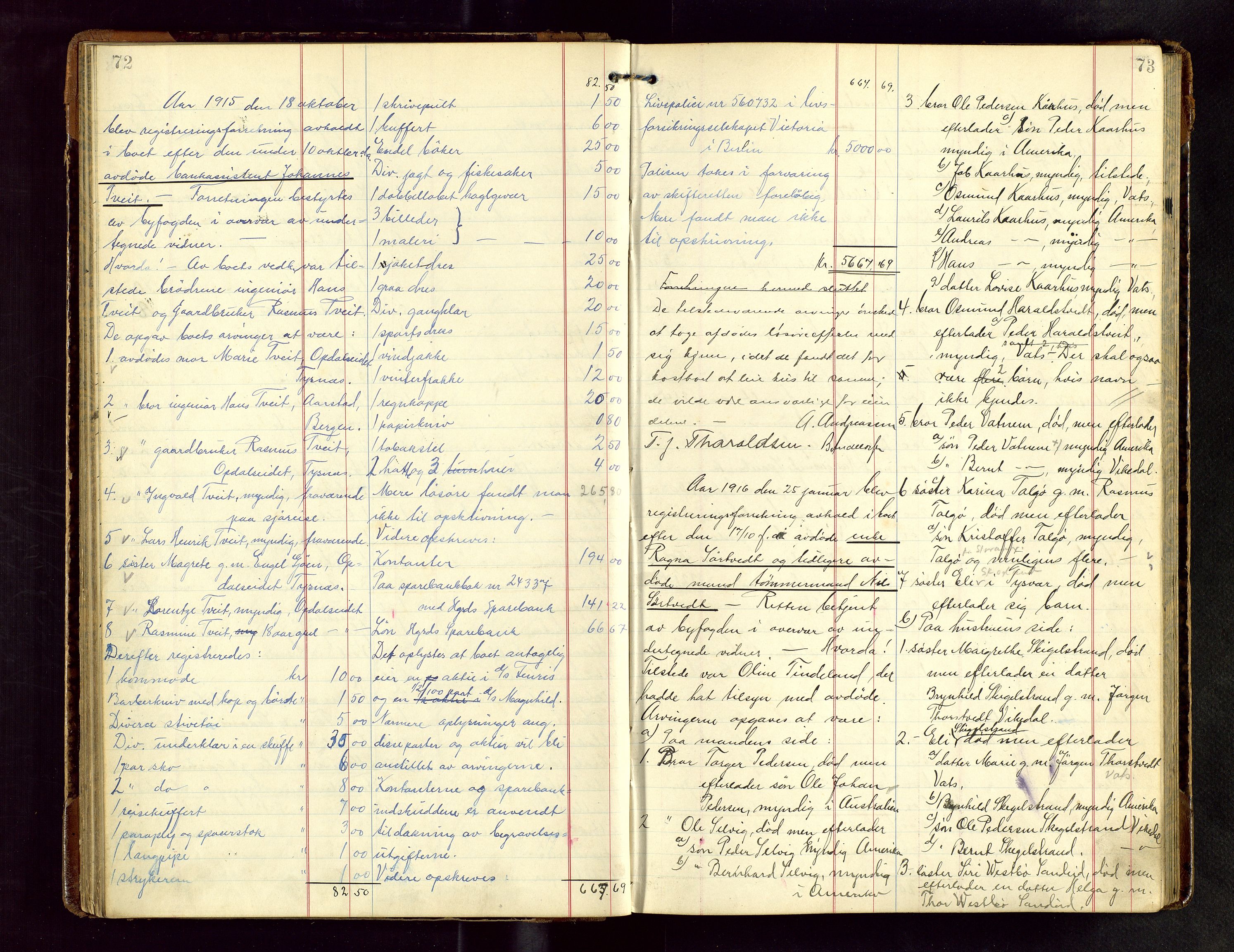 Haugesund tingrett, SAST/A-101415/01/IV/IVB/L0004: Skifteregistreringsprotokoll, med register, 1914-1923, p. 72-73