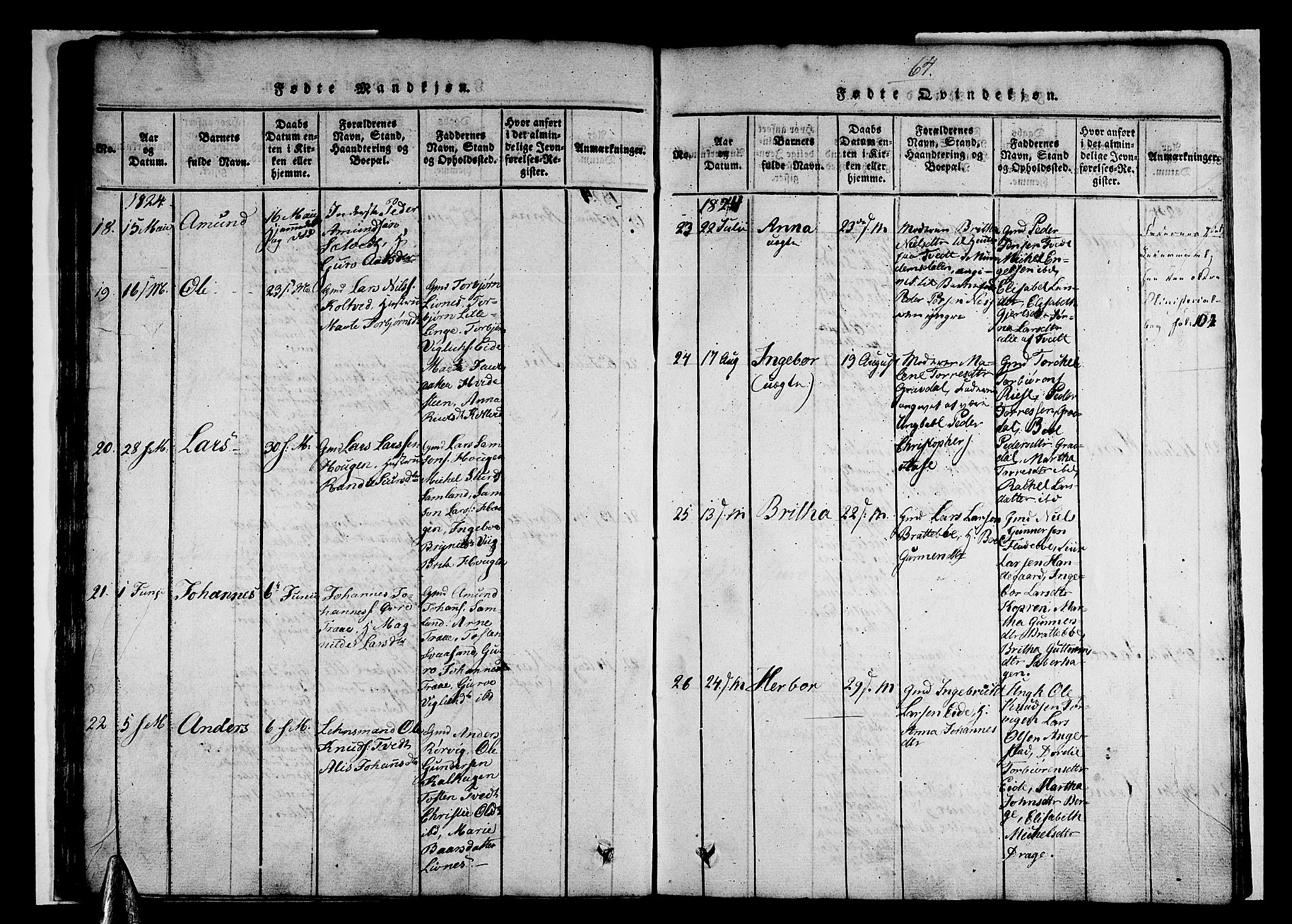 Strandebarm sokneprestembete, AV/SAB-A-78401/H/Haa: Parish register (official) no. A 5, 1816-1826, p. 64