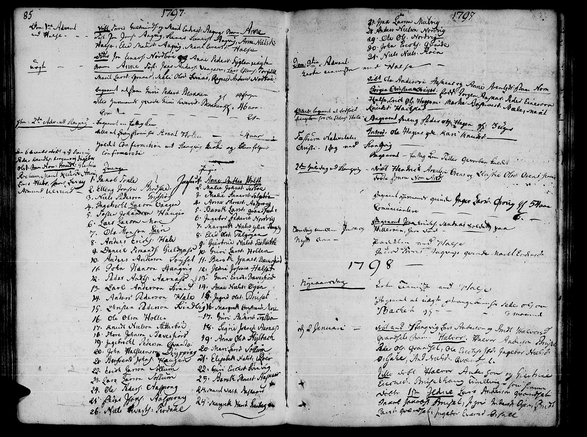 Ministerialprotokoller, klokkerbøker og fødselsregistre - Møre og Romsdal, SAT/A-1454/592/L1022: Parish register (official) no. 592A01, 1784-1819, p. 85