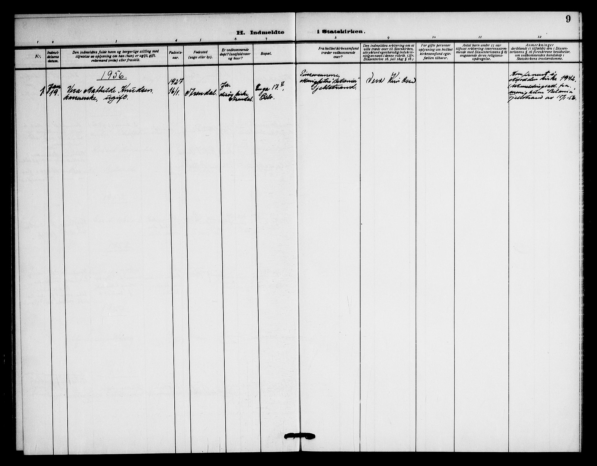 Piperviken prestekontor Kirkebøker, SAO/A-10874/F/L0004: Parish register (official) no. 4, 1911-1952, p. 9