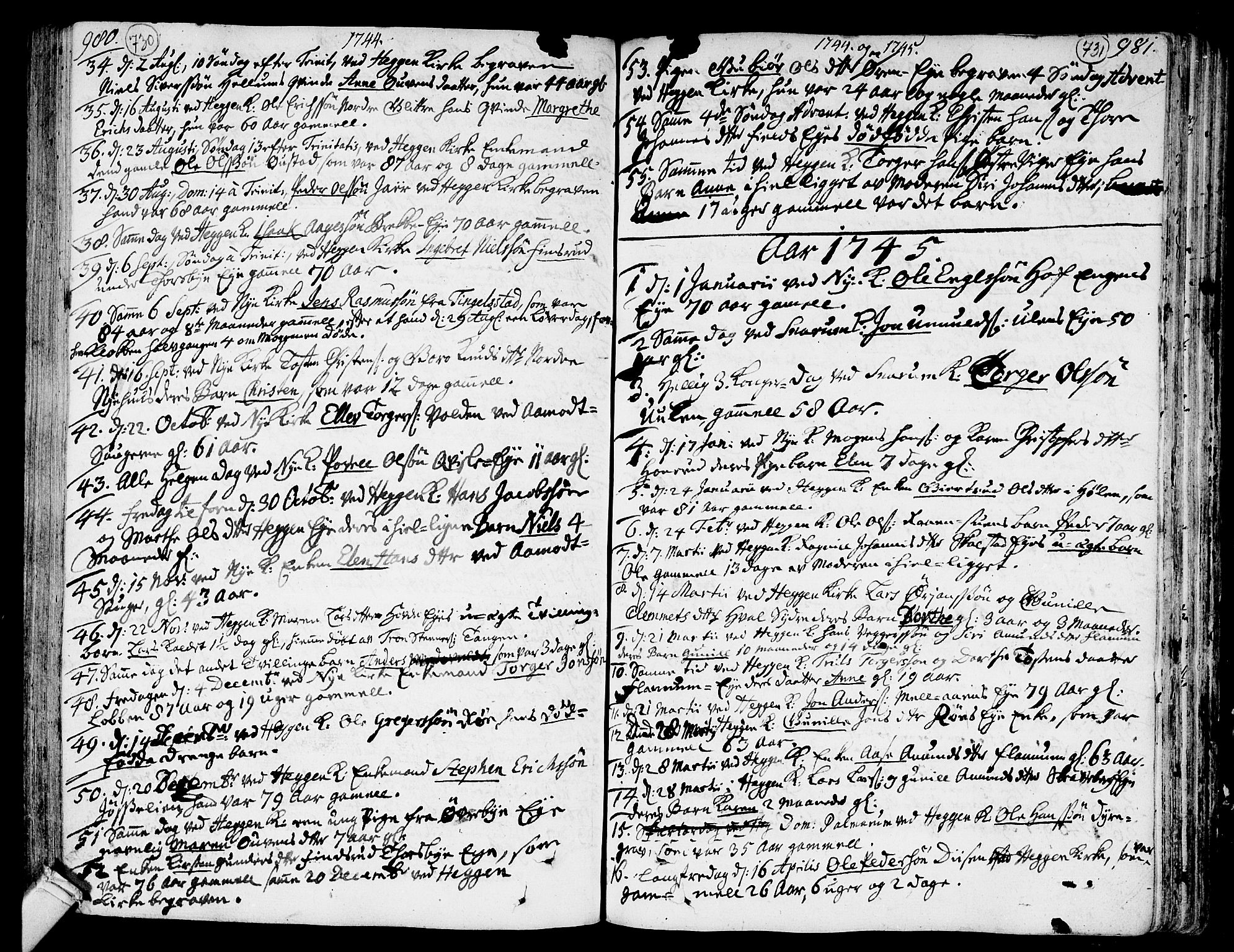 Modum kirkebøker, AV/SAKO-A-234/F/Fa/L0002: Parish register (official) no. 2, 1741-1782, p. 730-731