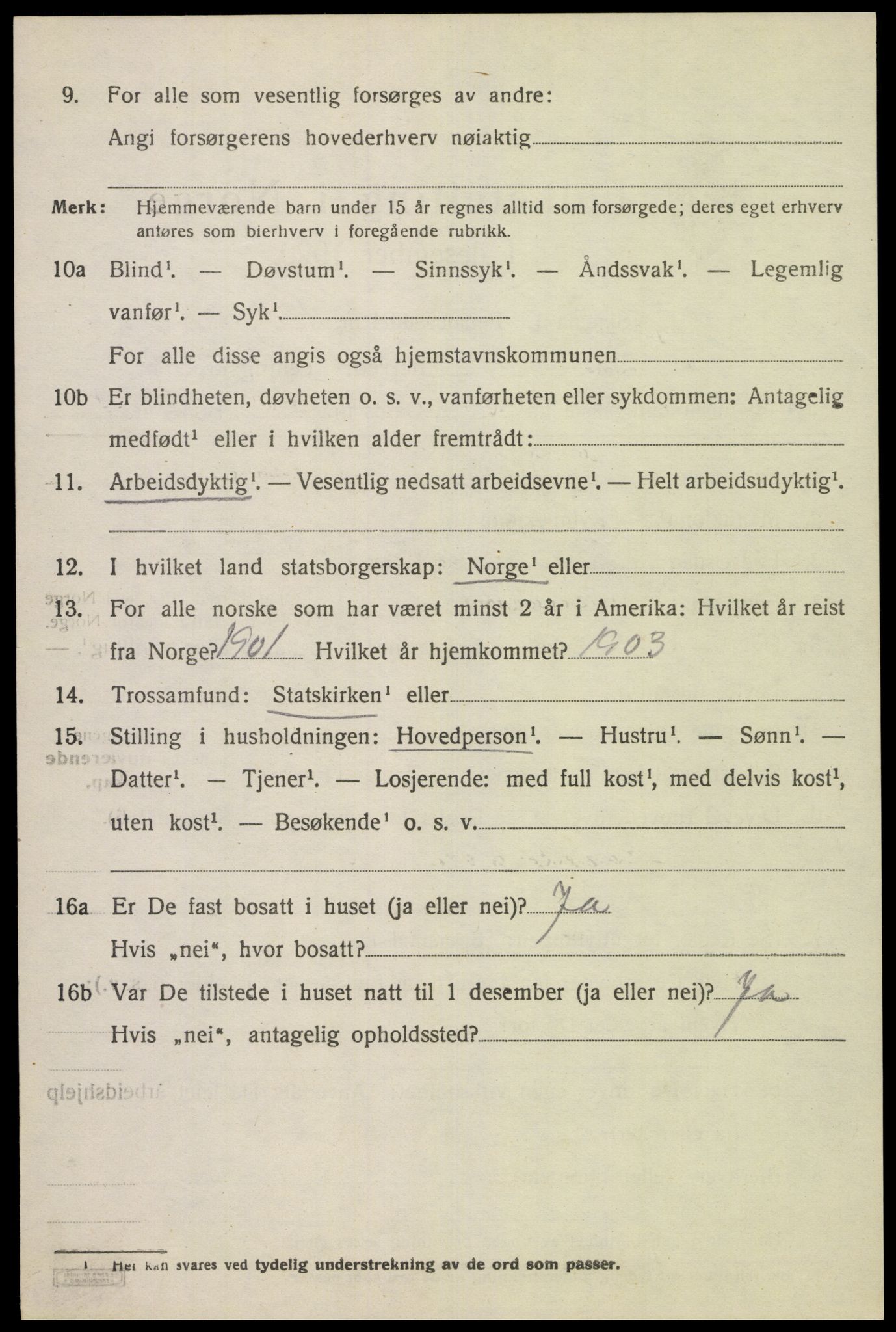 SAK, 1920 census for Feda, 1920, p. 1848