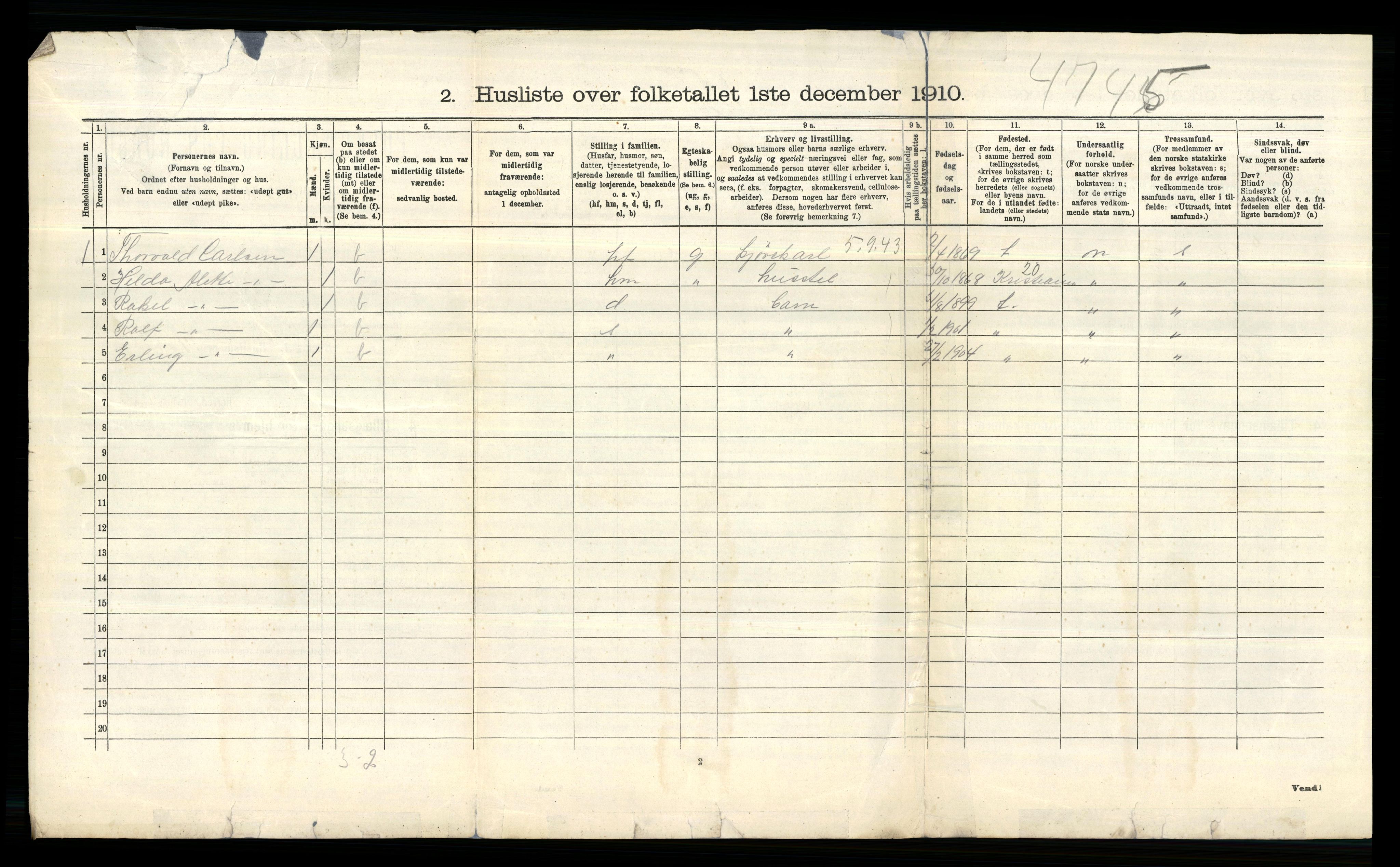 RA, 1910 census for Aker, 1910, p. 804