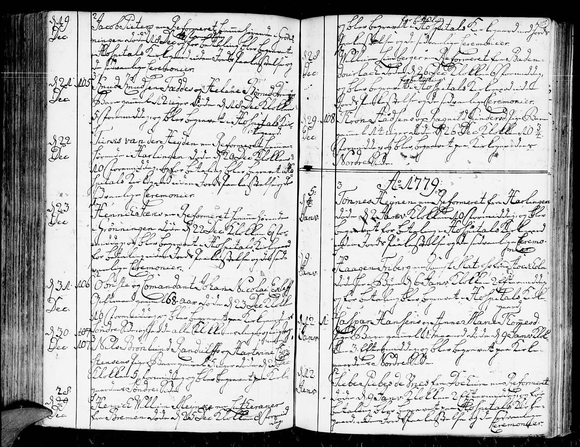 Kristiansand domprosti, SAK/1112-0006/F/Fa/L0004: Parish register (official) no. A 4, 1762-1794, p. 155