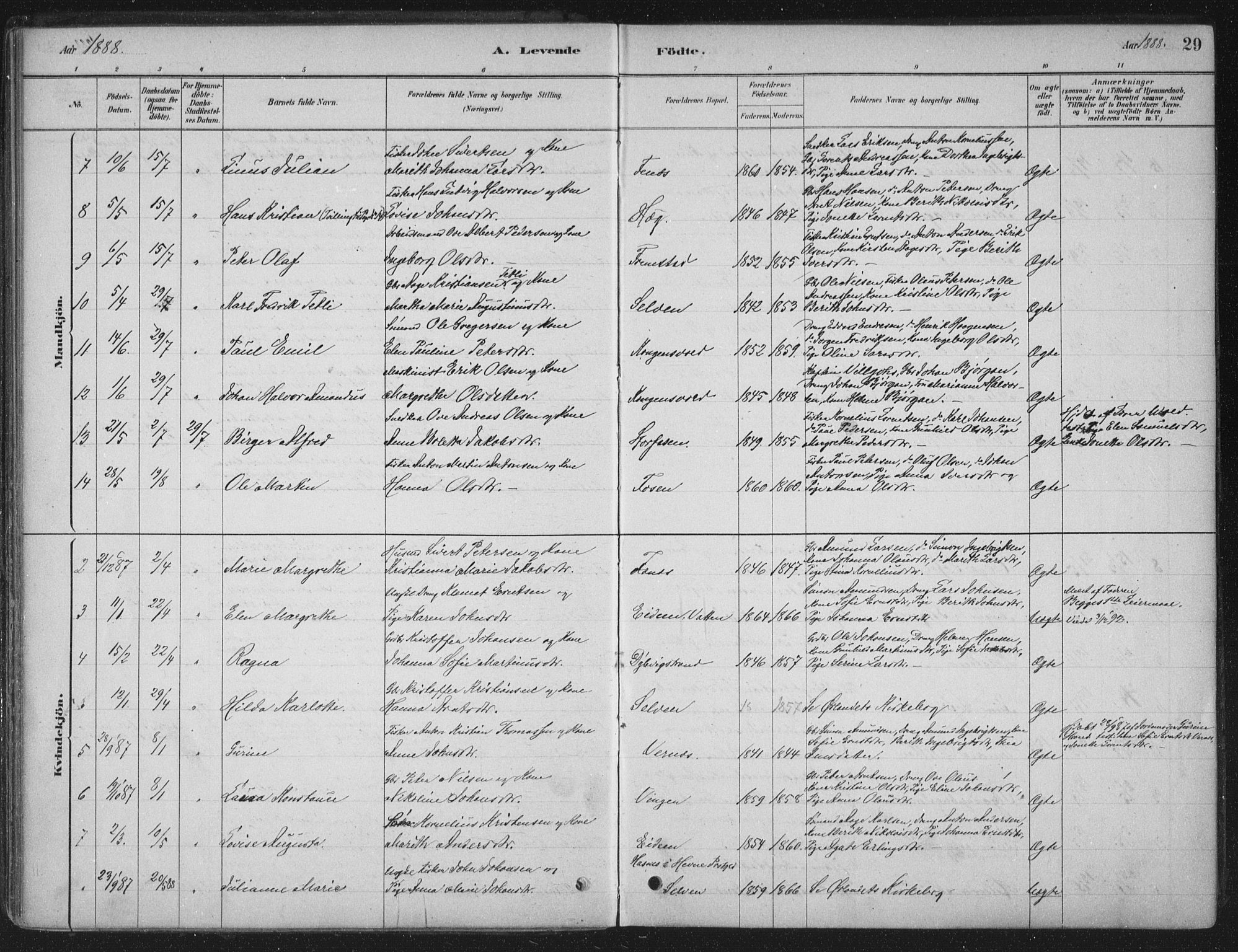 Ministerialprotokoller, klokkerbøker og fødselsregistre - Sør-Trøndelag, SAT/A-1456/662/L0755: Parish register (official) no. 662A01, 1879-1905, p. 29