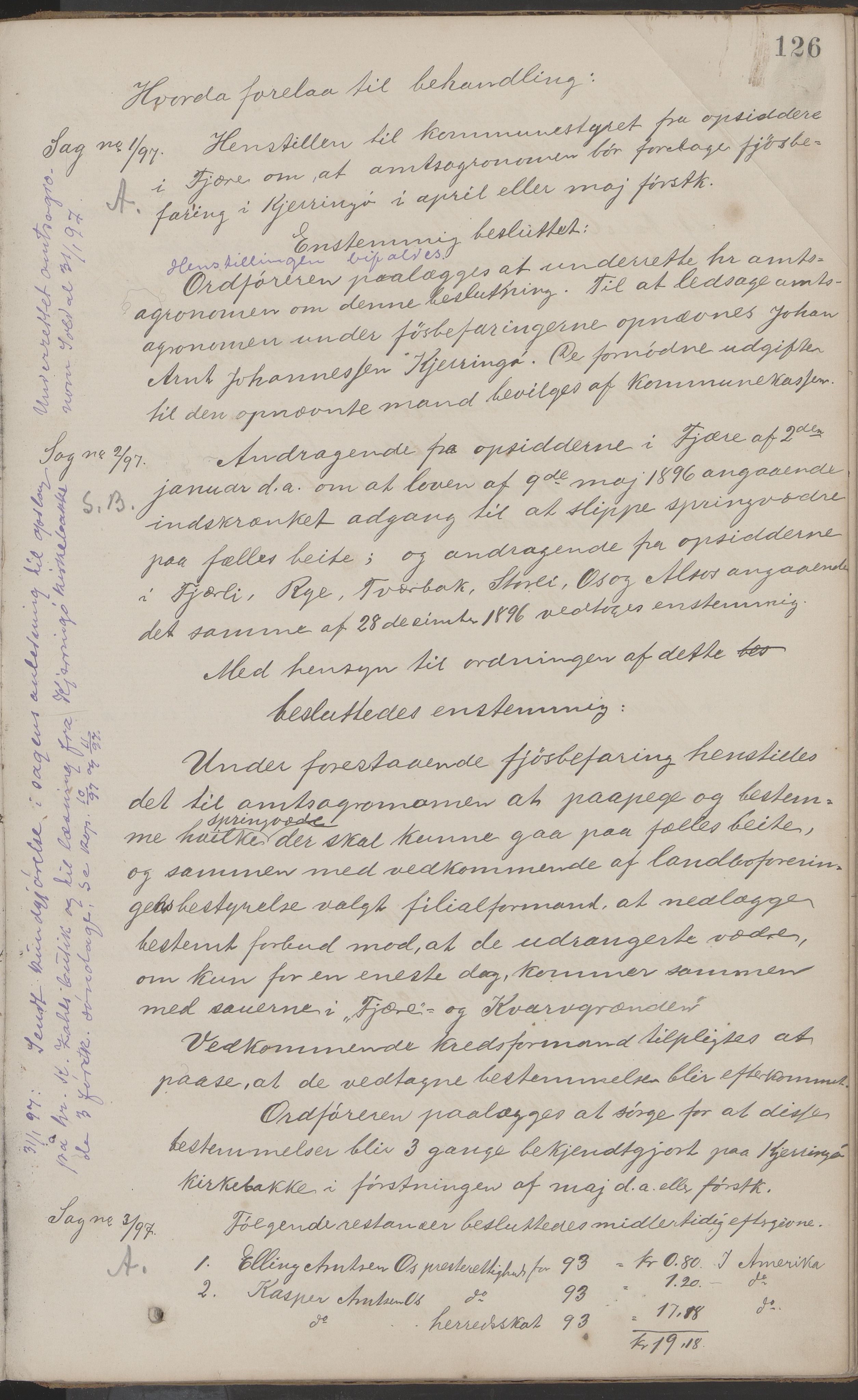 Nordfold kommune. Formannskapet, AIN/K-18461.150/A/Aa/L0001: Møtebok, 1887-1899