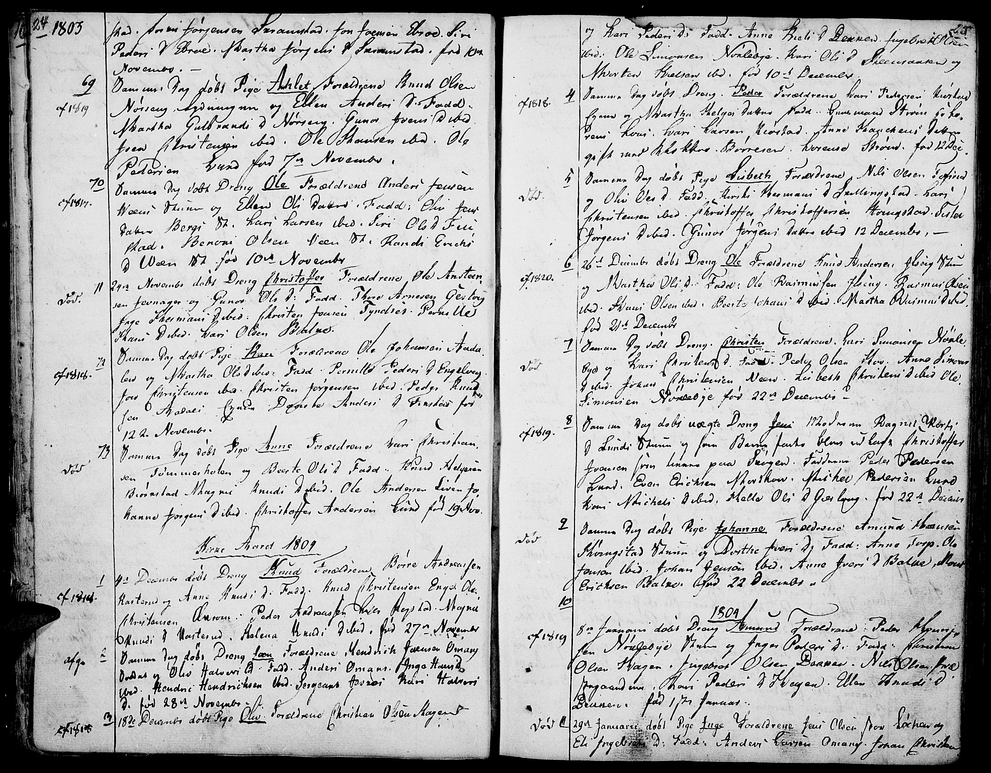 Løten prestekontor, AV/SAH-PREST-022/K/Ka/L0004: Parish register (official) no. 4, 1801-1814, p. 24-25