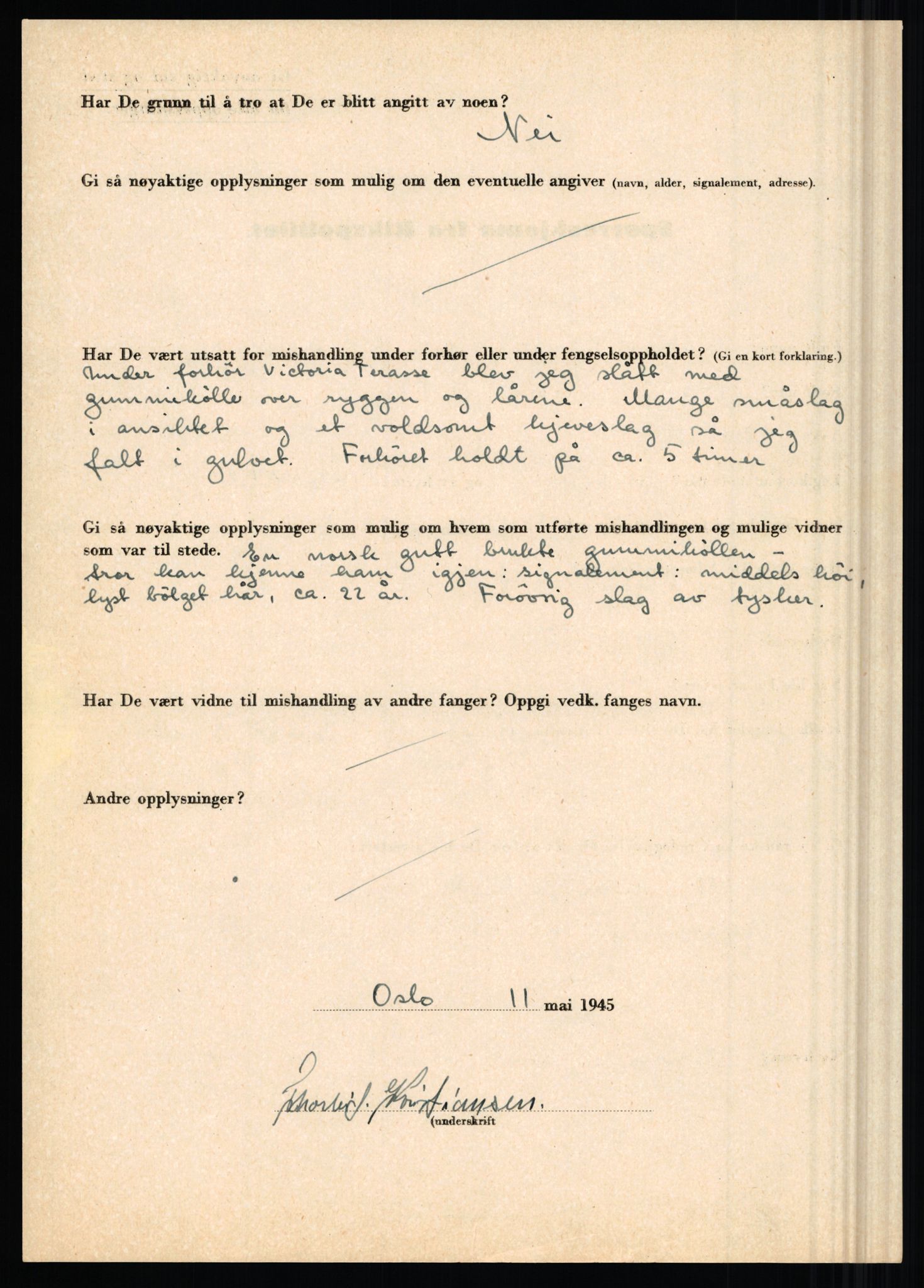 Rikspolitisjefen, AV/RA-S-1560/L/L0009: Karlsen, Aksel Emanuel - Kristiansen, Øivind Vetre, 1940-1945, p. 1090