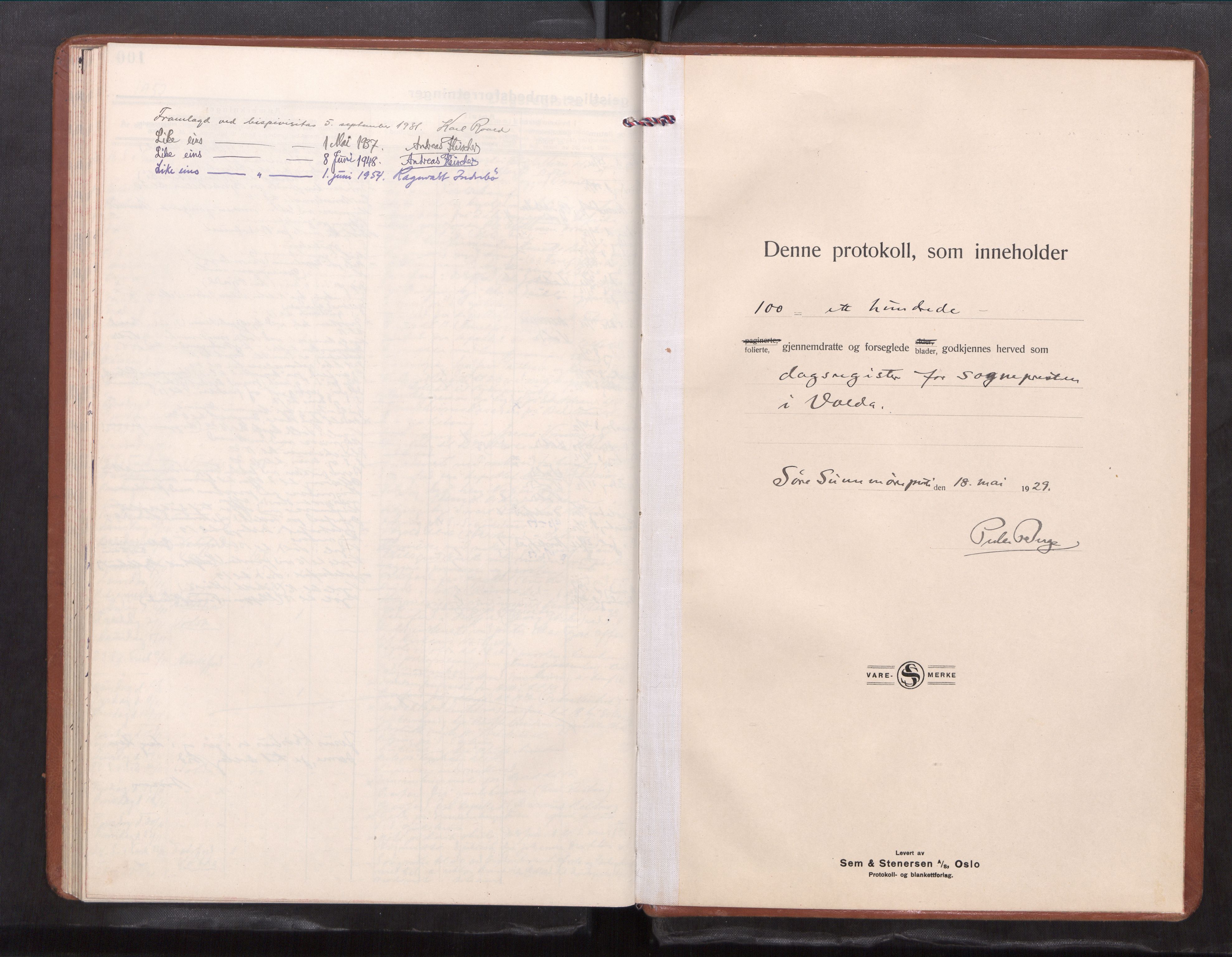 Ministerialprotokoller, klokkerbøker og fødselsregistre - Møre og Romsdal, SAT/A-1454/511/L0148: Diary records no. 511---, 1929-1952