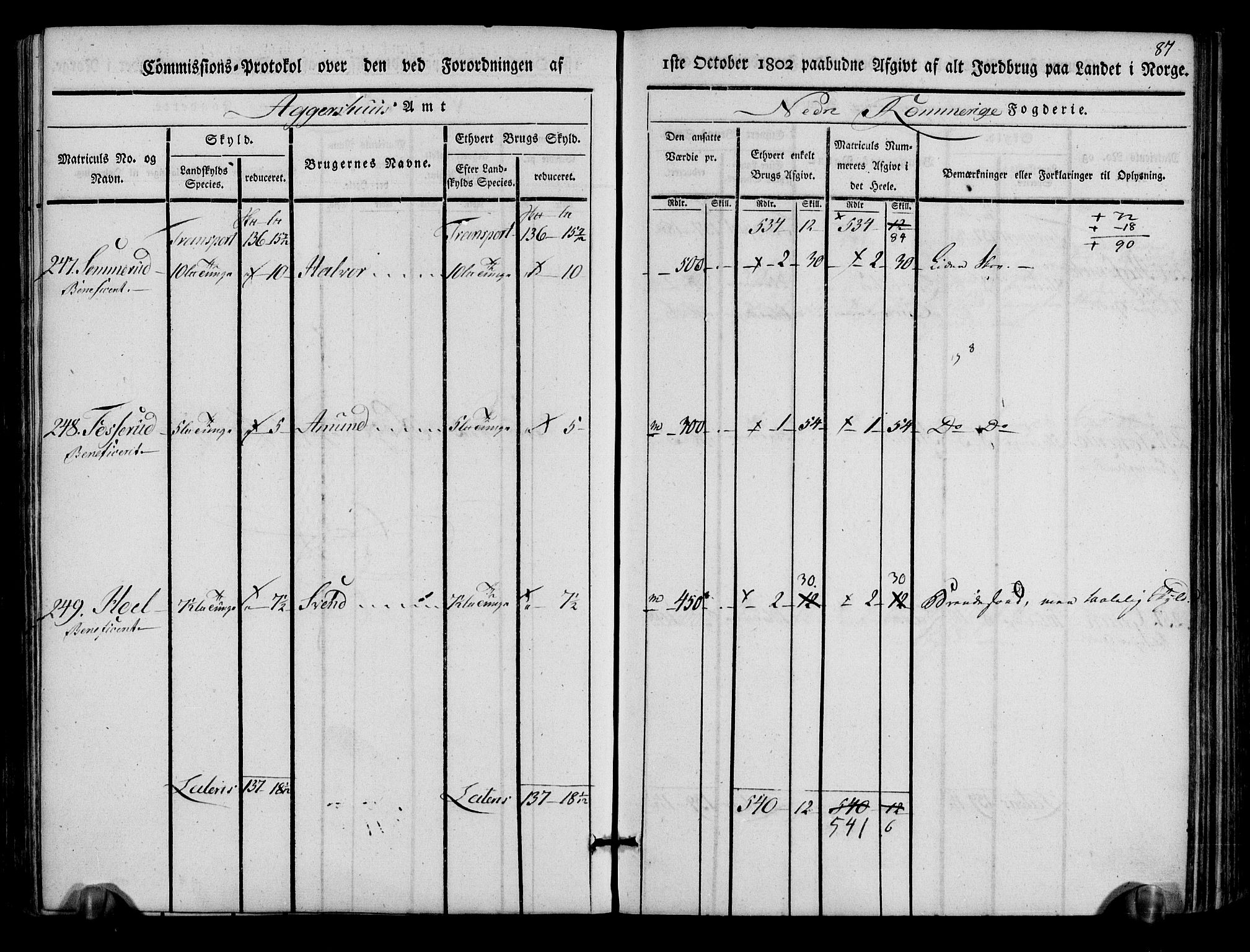 Rentekammeret inntil 1814, Realistisk ordnet avdeling, AV/RA-EA-4070/N/Ne/Nea/L0017: Nedre Romerike fogderi. Kommisjonsprotokoll, 1803, p. 89