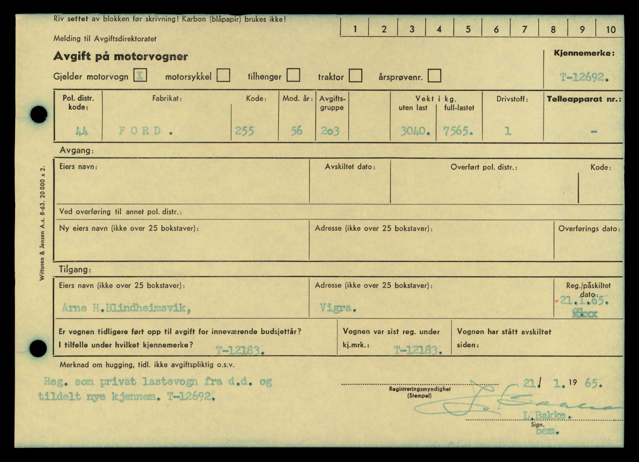 Møre og Romsdal vegkontor - Ålesund trafikkstasjon, AV/SAT-A-4099/F/Fe/L0035: Registreringskort for kjøretøy T 12653 - T 12829, 1927-1998, p. 777