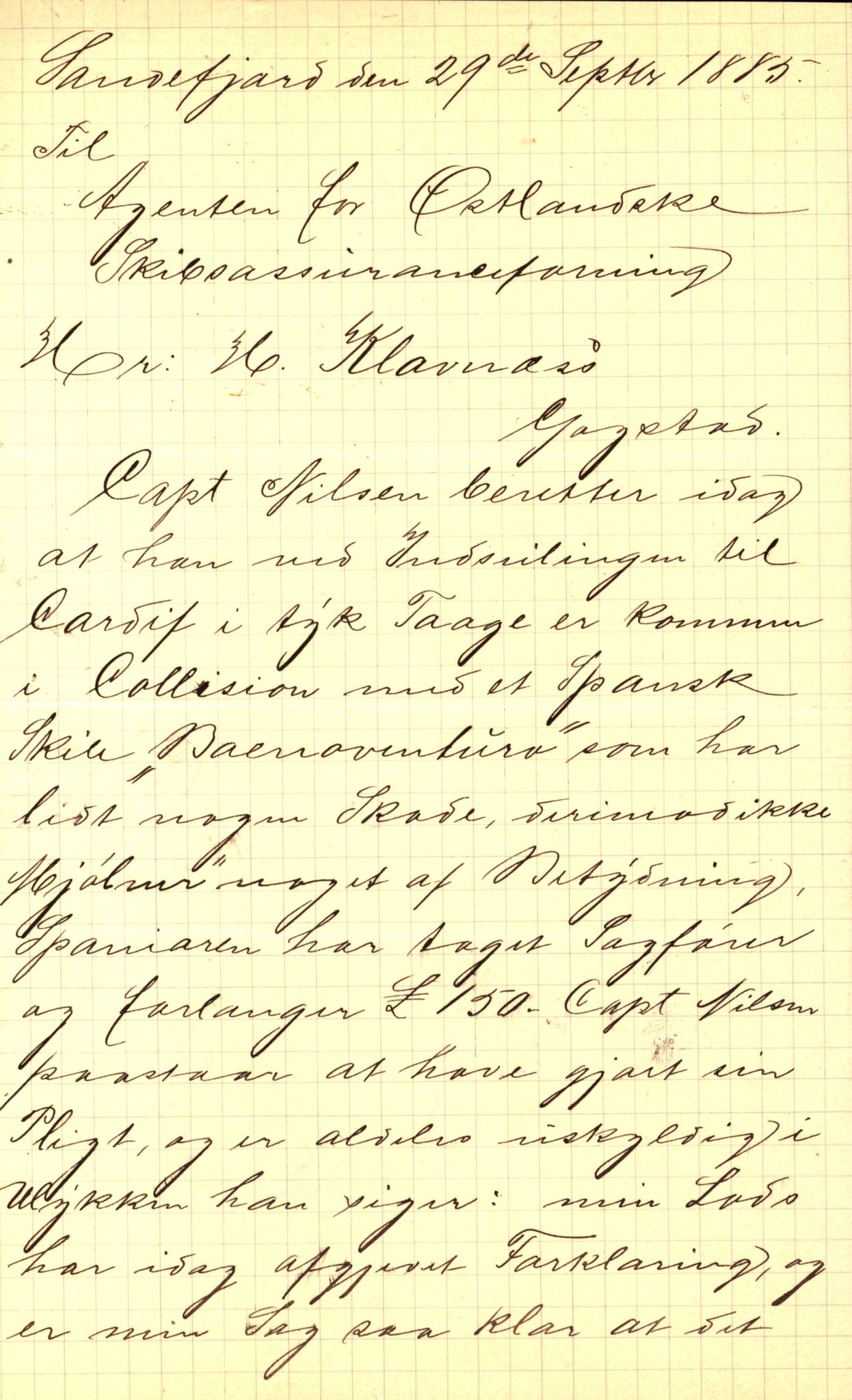 Pa 63 - Østlandske skibsassuranceforening, VEMU/A-1079/G/Ga/L0015/0005: Havaridokumenter / Harmoni, Henrik Wergeland, Mjølner, Lindesnæs, 1882, p. 18