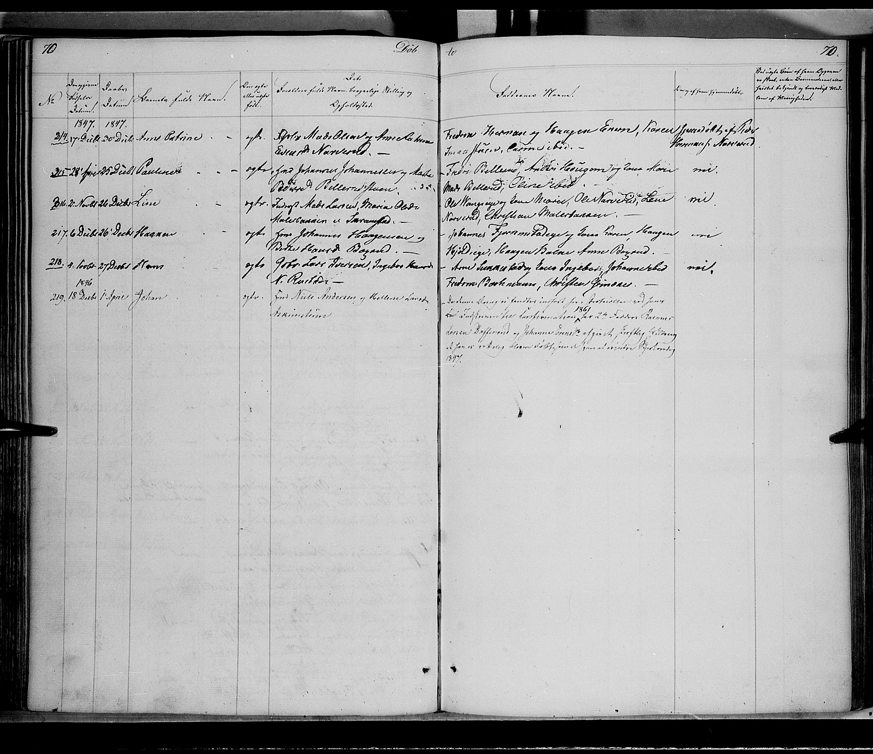 Østre Toten prestekontor, AV/SAH-PREST-104/H/Ha/Haa/L0002: Parish register (official) no. 2, 1840-1847, p. 70