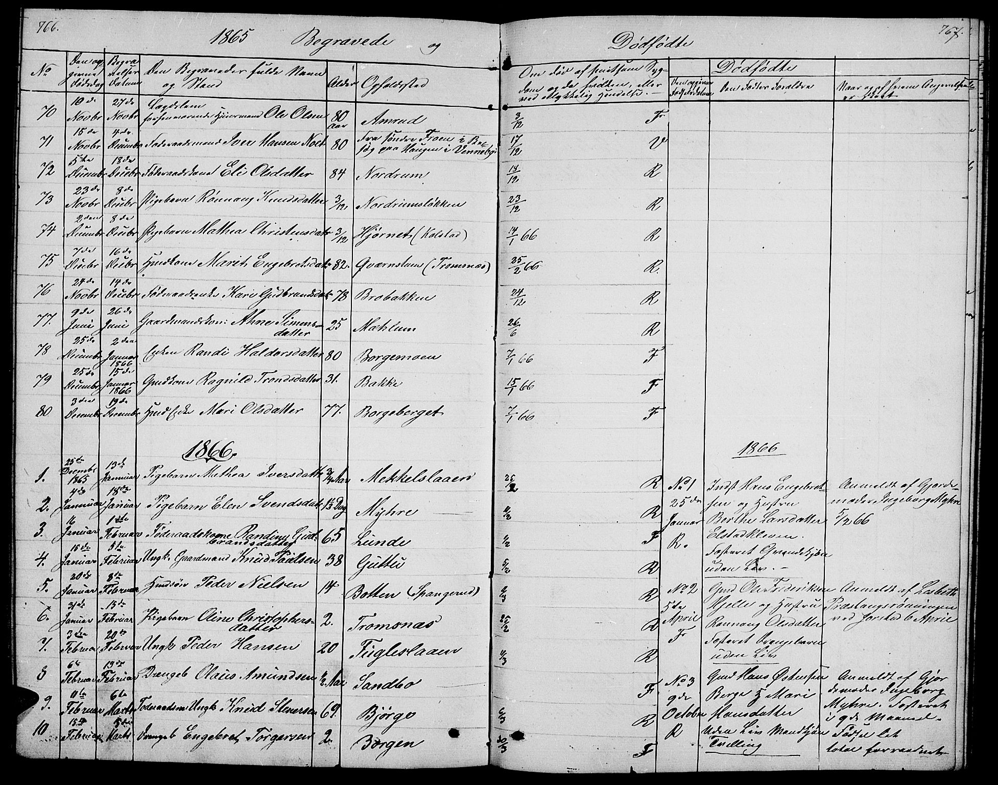 Ringebu prestekontor, SAH/PREST-082/H/Ha/Hab/L0003: Parish register (copy) no. 3, 1854-1866, p. 766-767