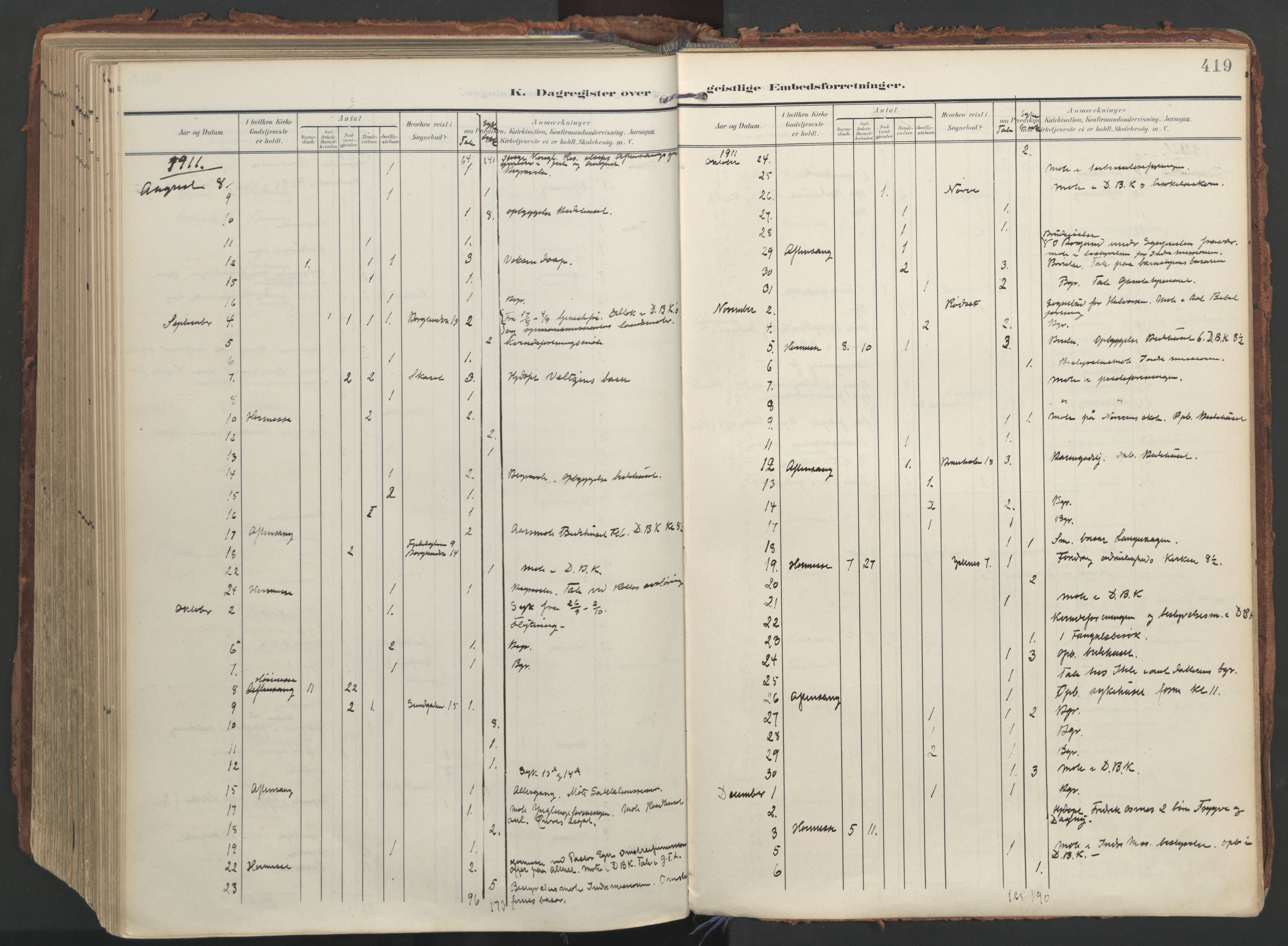 Ministerialprotokoller, klokkerbøker og fødselsregistre - Møre og Romsdal, AV/SAT-A-1454/529/L0459: Parish register (official) no. 529A09, 1904-1917, p. 419