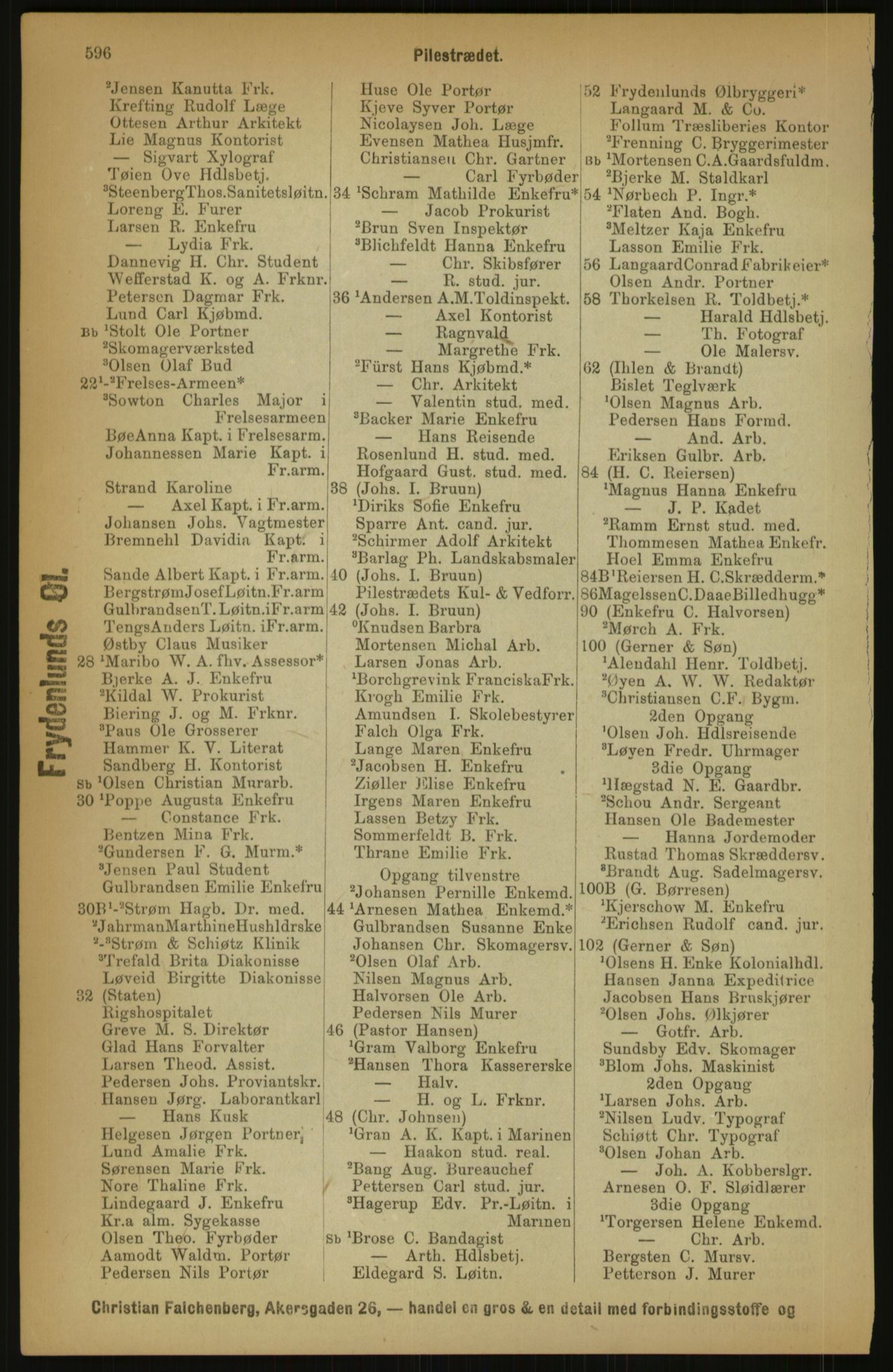 Kristiania/Oslo adressebok, PUBL/-, 1891, p. 596