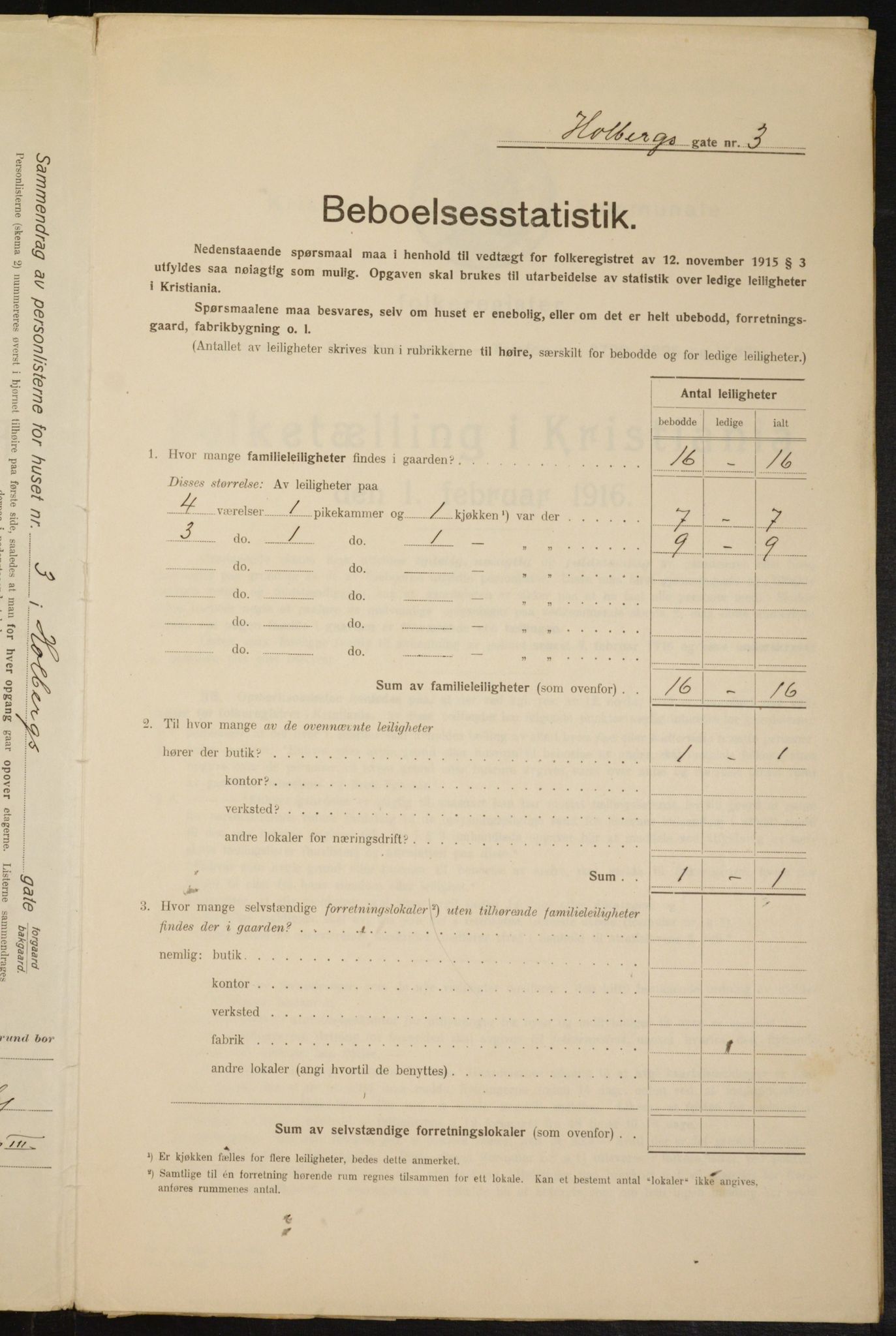 OBA, Municipal Census 1916 for Kristiania, 1916, p. 40904