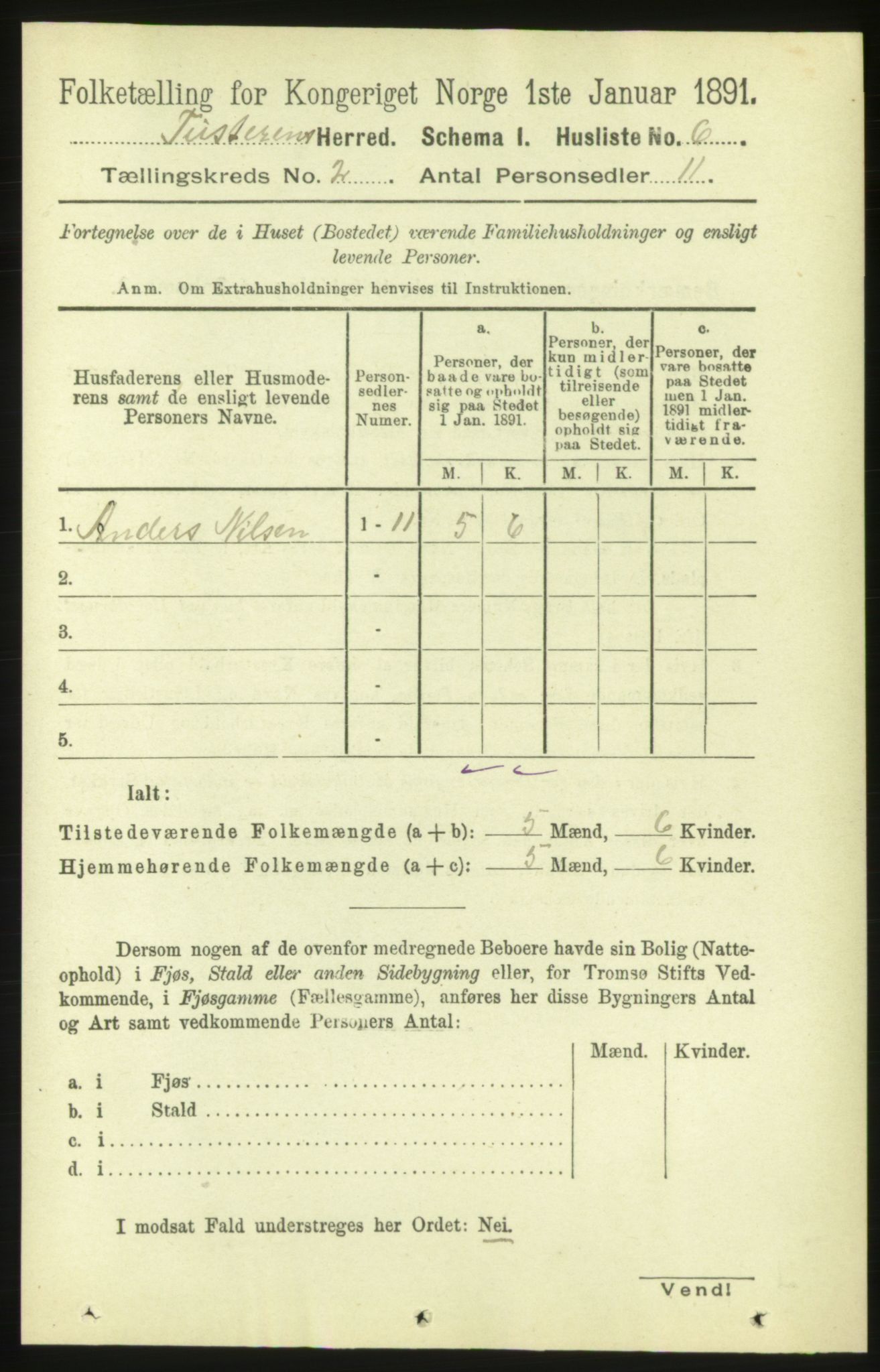 RA, 1891 census for 1572 Tustna, 1891, p. 647