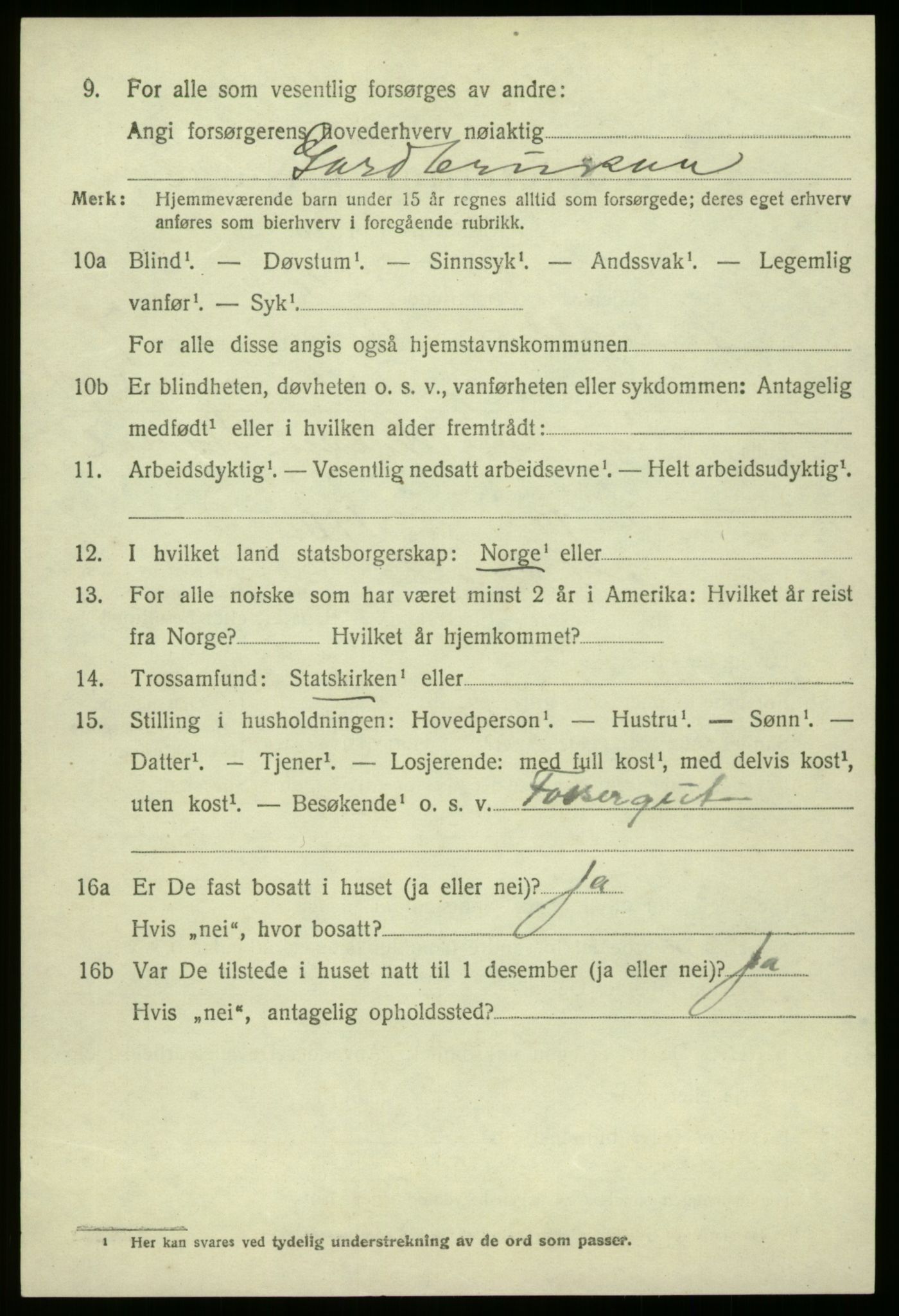 SAB, 1920 census for Askvoll, 1920, p. 3279