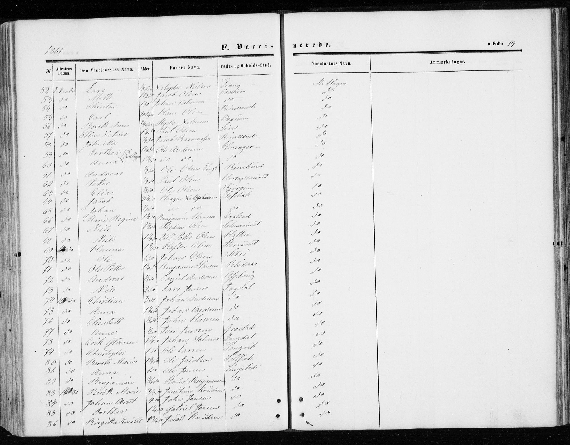 Ministerialprotokoller, klokkerbøker og fødselsregistre - Sør-Trøndelag, AV/SAT-A-1456/646/L0612: Parish register (official) no. 646A10, 1858-1869, p. 19