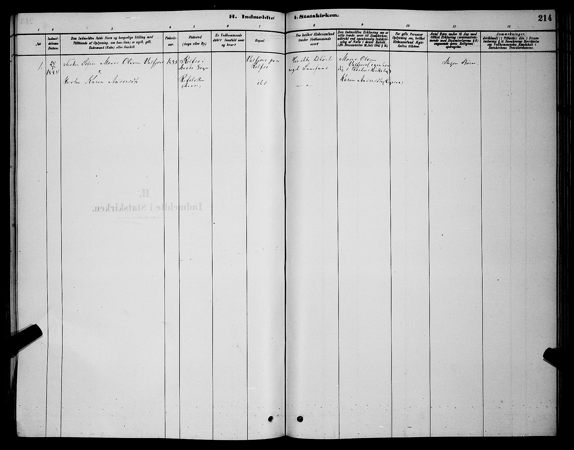 Måsøy sokneprestkontor, SATØ/S-1348/H/Hb/L0002klokker: Parish register (copy) no. 2, 1876-1888, p. 214