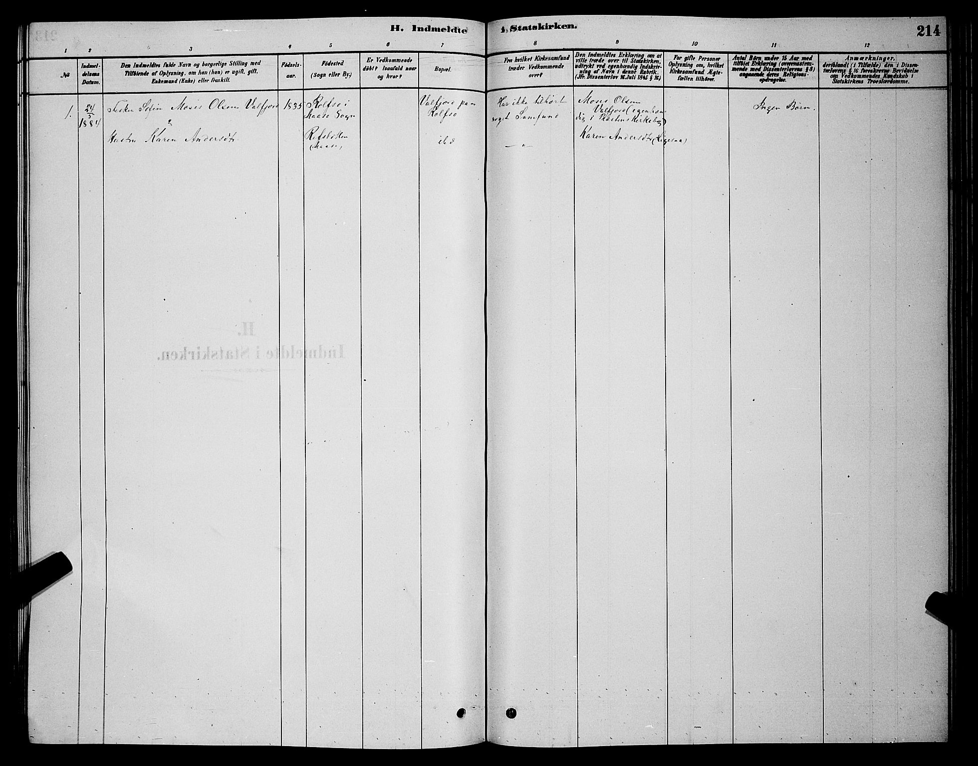 Måsøy sokneprestkontor, AV/SATØ-S-1348/H/Hb/L0002klokker: Parish register (copy) no. 2, 1876-1888, p. 214