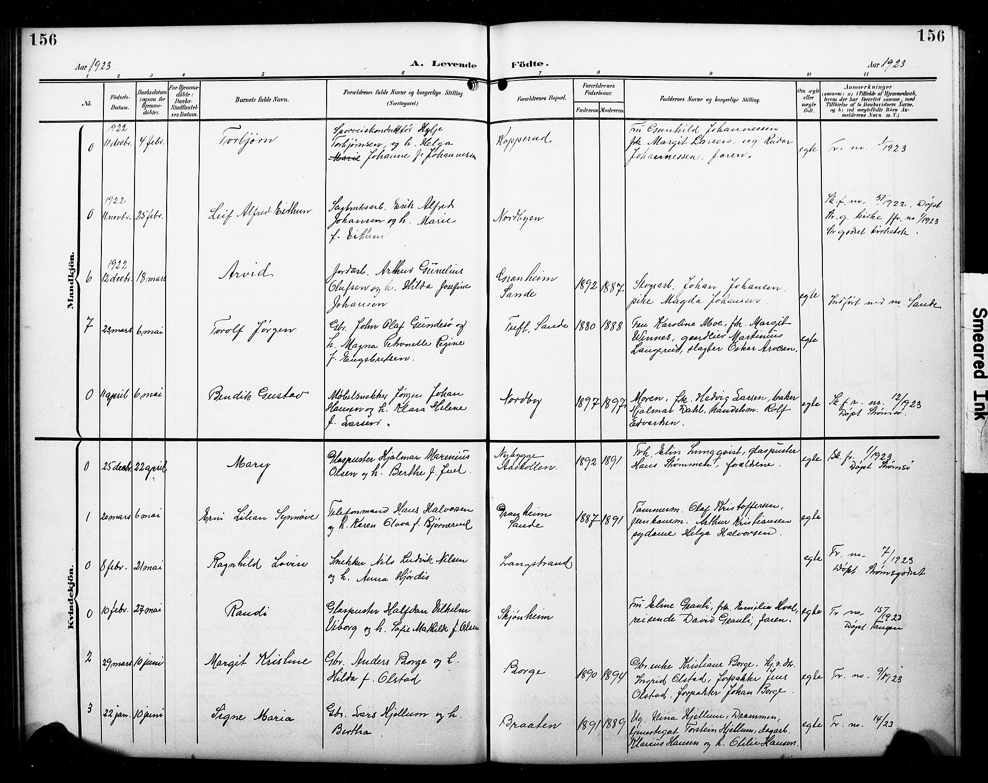 Skoger kirkebøker, SAKO/A-59/G/Ga/L0003: Parish register (copy) no. I 3, 1900-1927, p. 156