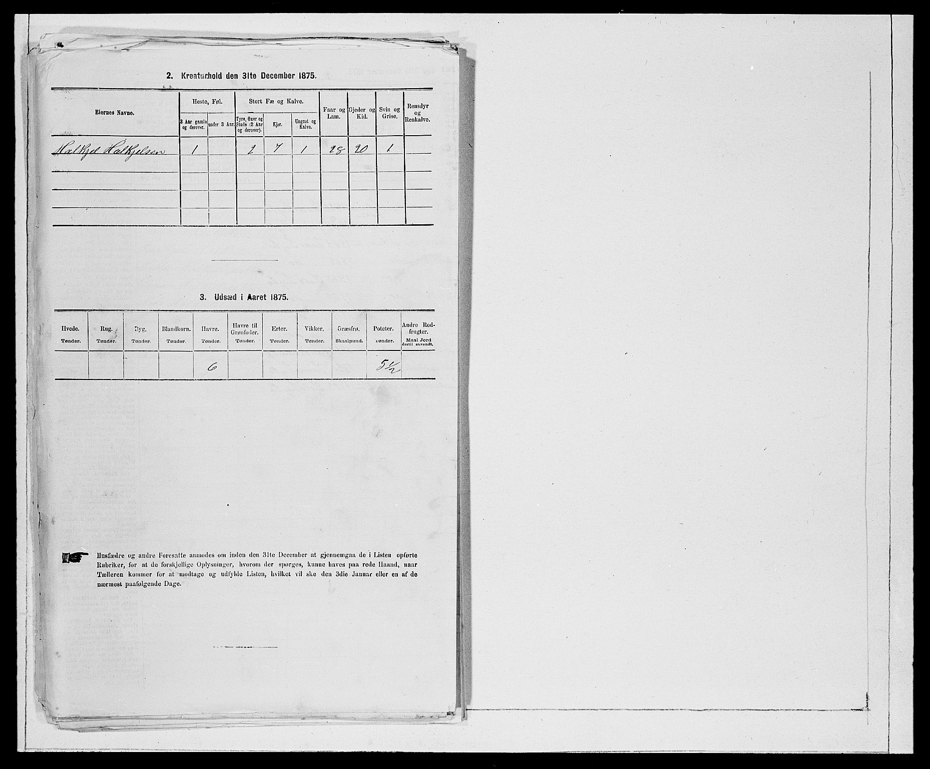 SAB, 1875 Census for 1441P Selje, 1875, p. 1582