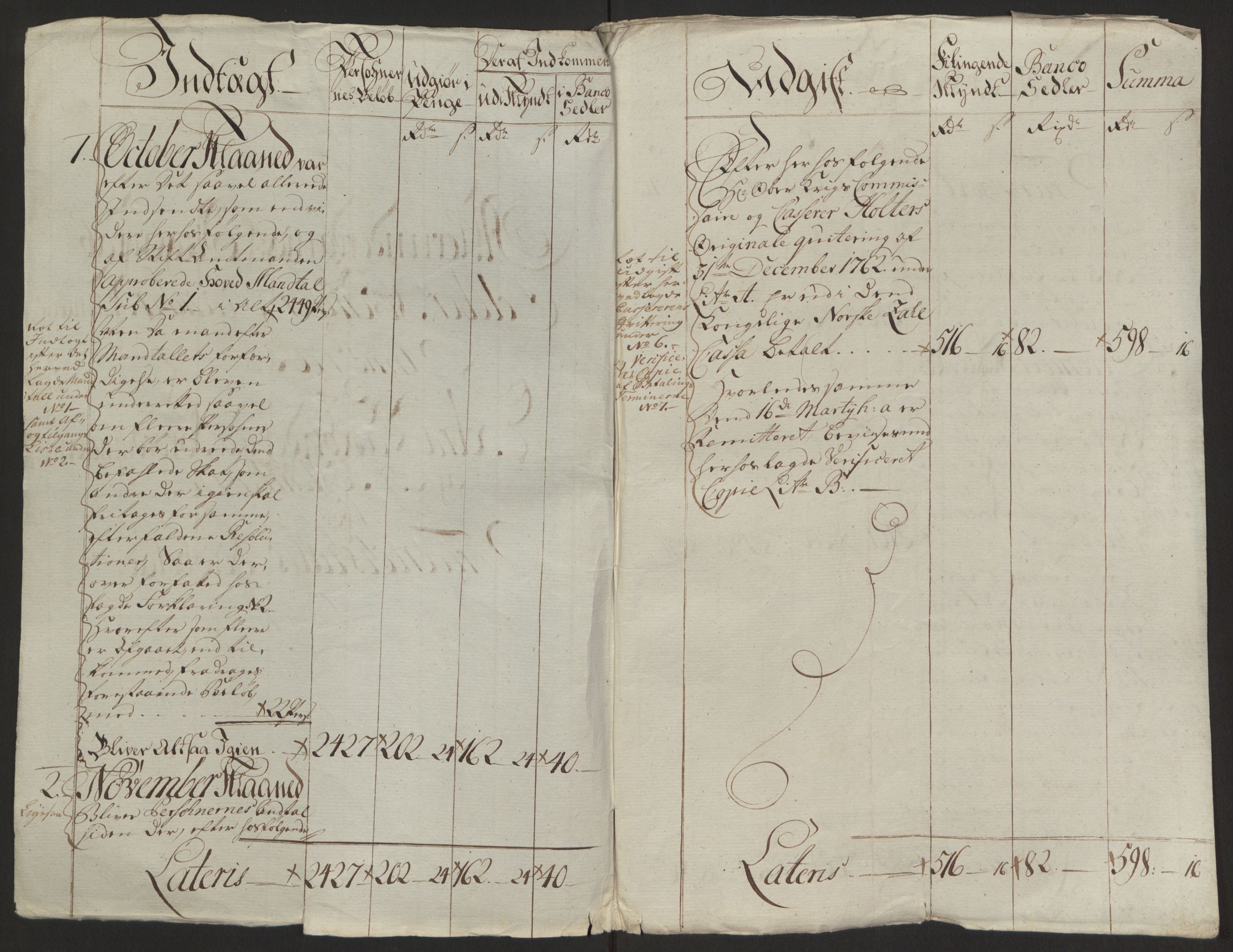 Rentekammeret inntil 1814, Reviderte regnskaper, Byregnskaper, AV/RA-EA-4066/R/Ra/L0006/0001: [A4] Kontribusjonsregnskap / Ekstraskatt, 1762-1772, p. 5