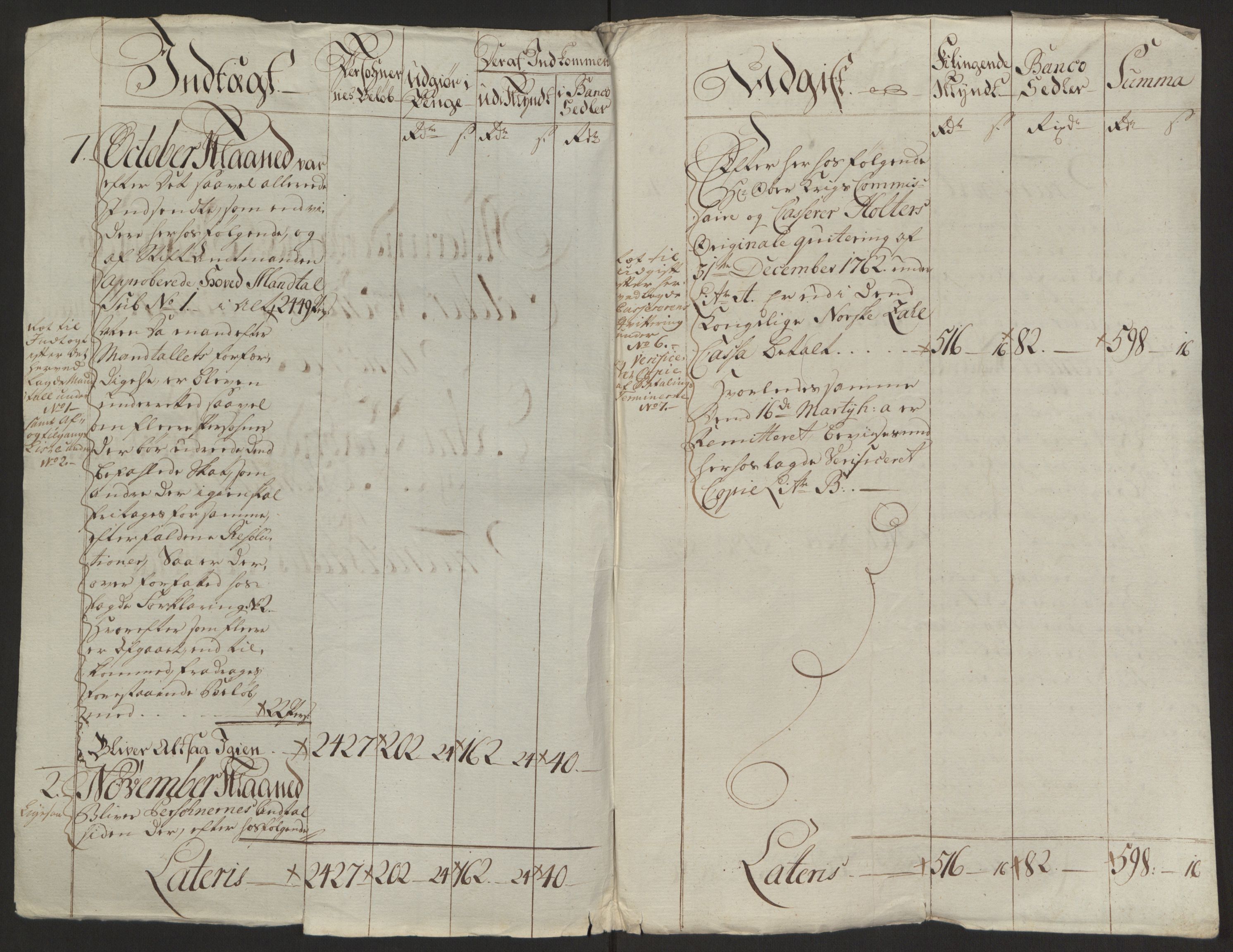 Rentekammeret inntil 1814, Reviderte regnskaper, Byregnskaper, RA/EA-4066/R/Ra/L0006/0001: [A4] Kontribusjonsregnskap / Ekstraskatt, 1762-1772, p. 5