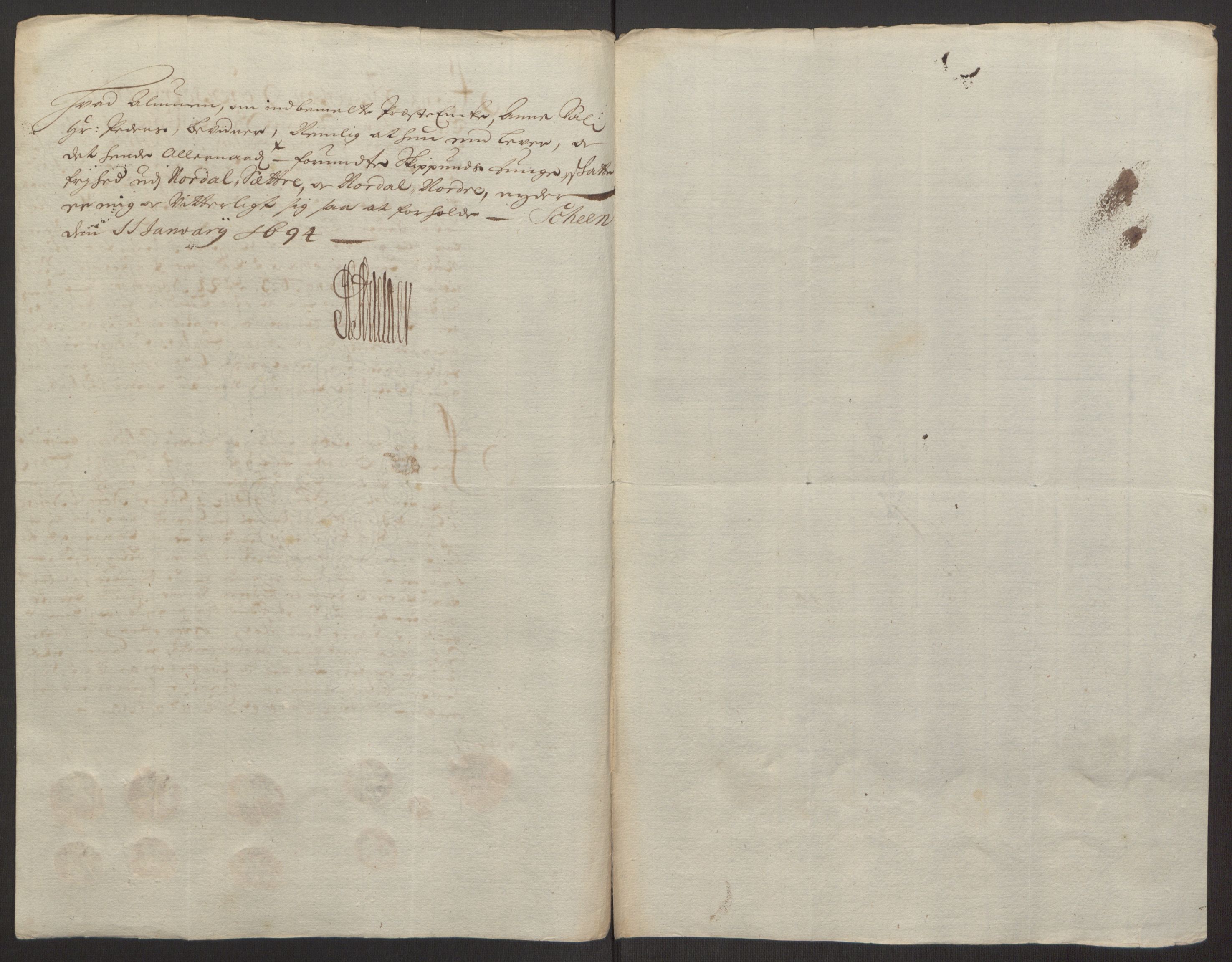 Rentekammeret inntil 1814, Reviderte regnskaper, Fogderegnskap, AV/RA-EA-4092/R34/L2052: Fogderegnskap Bamble, 1692-1693, p. 373