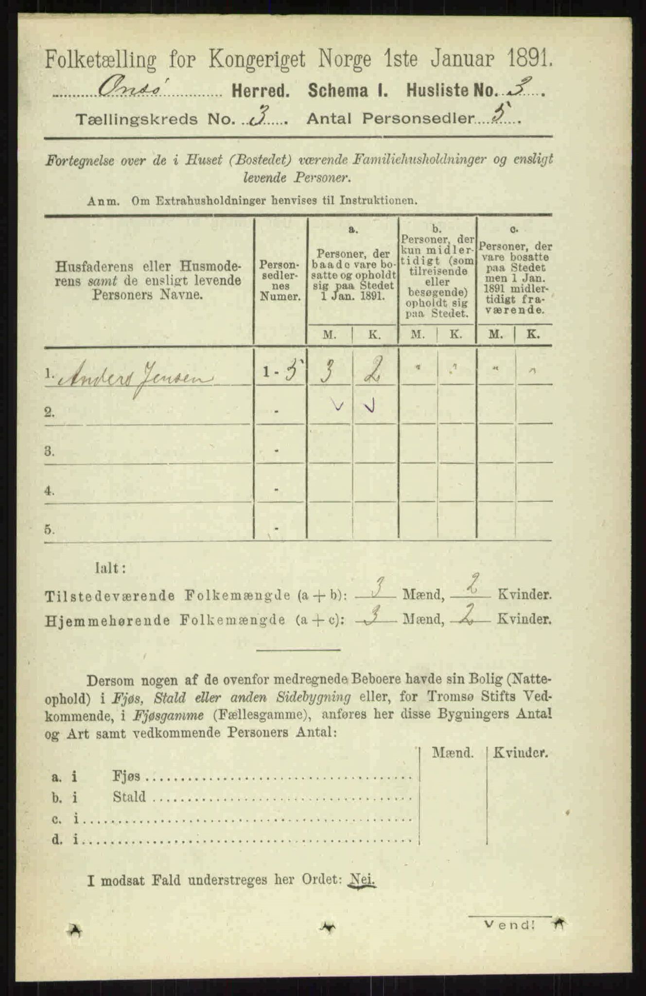 RA, 1891 census for 0134 Onsøy, 1891, p. 1501