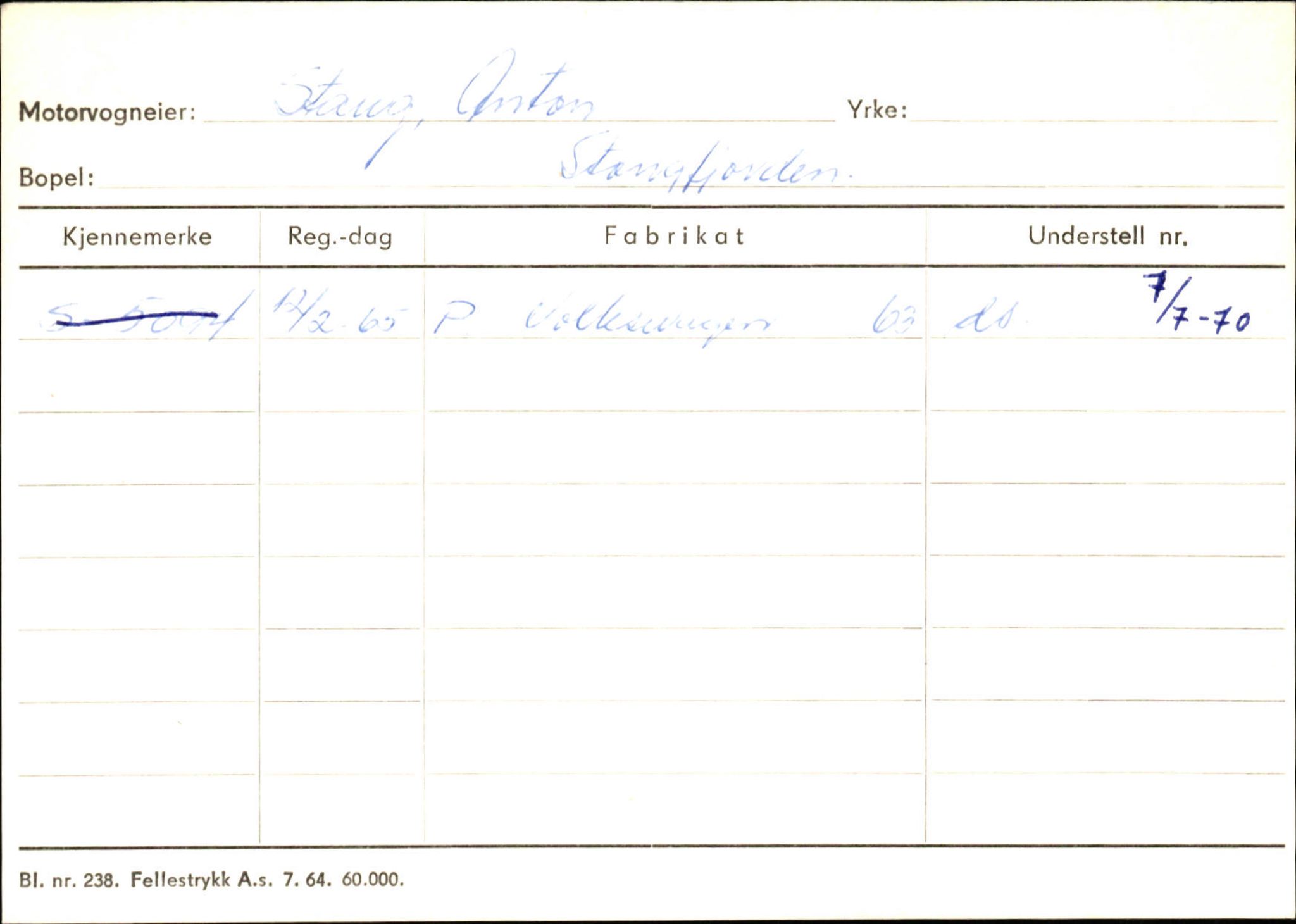 Statens vegvesen, Sogn og Fjordane vegkontor, AV/SAB-A-5301/4/F/L0132: Eigarregister Askvoll A-Å. Balestrand A-Å, 1945-1975, p. 1198