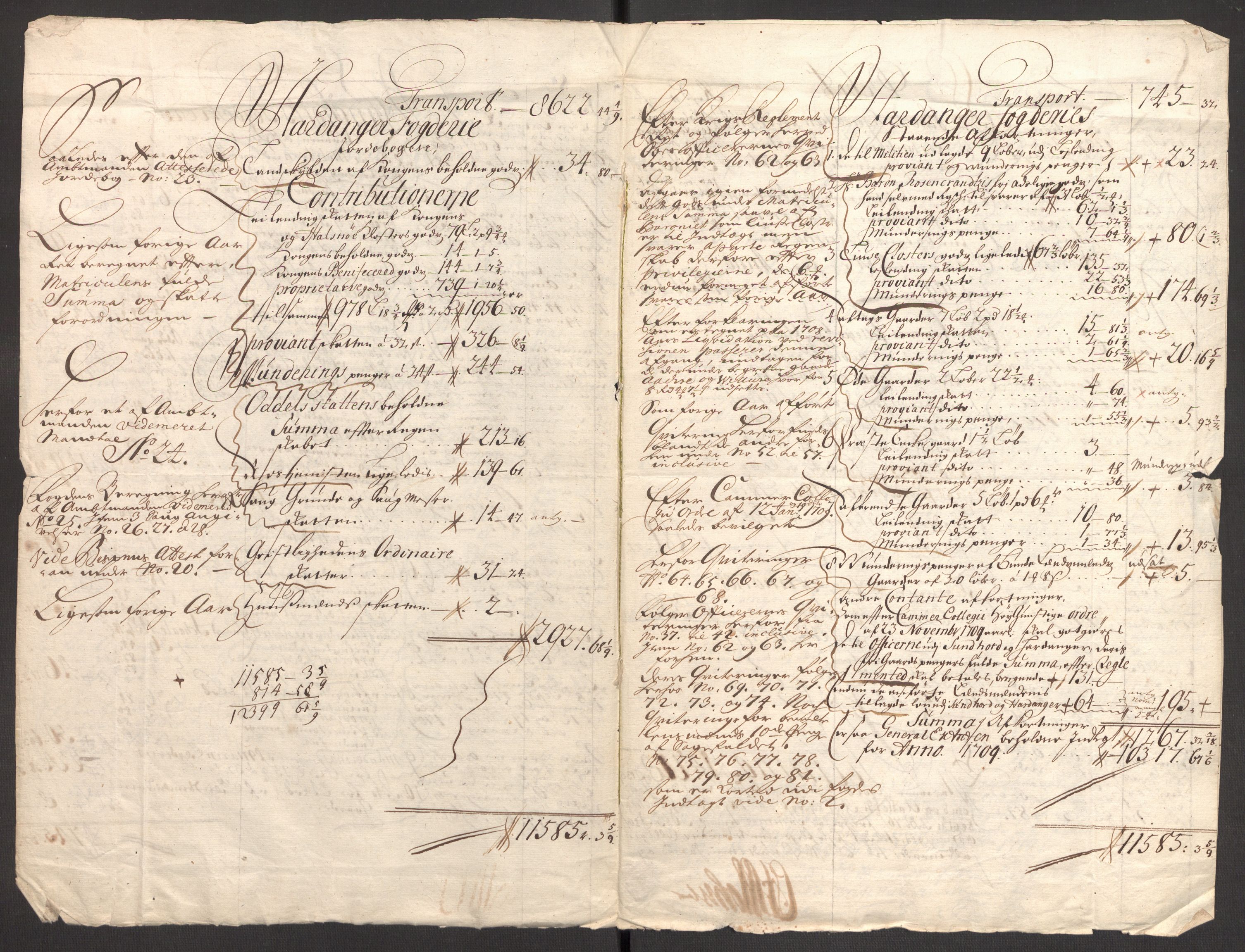 Rentekammeret inntil 1814, Reviderte regnskaper, Fogderegnskap, AV/RA-EA-4092/R48/L2986: Fogderegnskap Sunnhordland og Hardanger, 1709-1710, p. 24