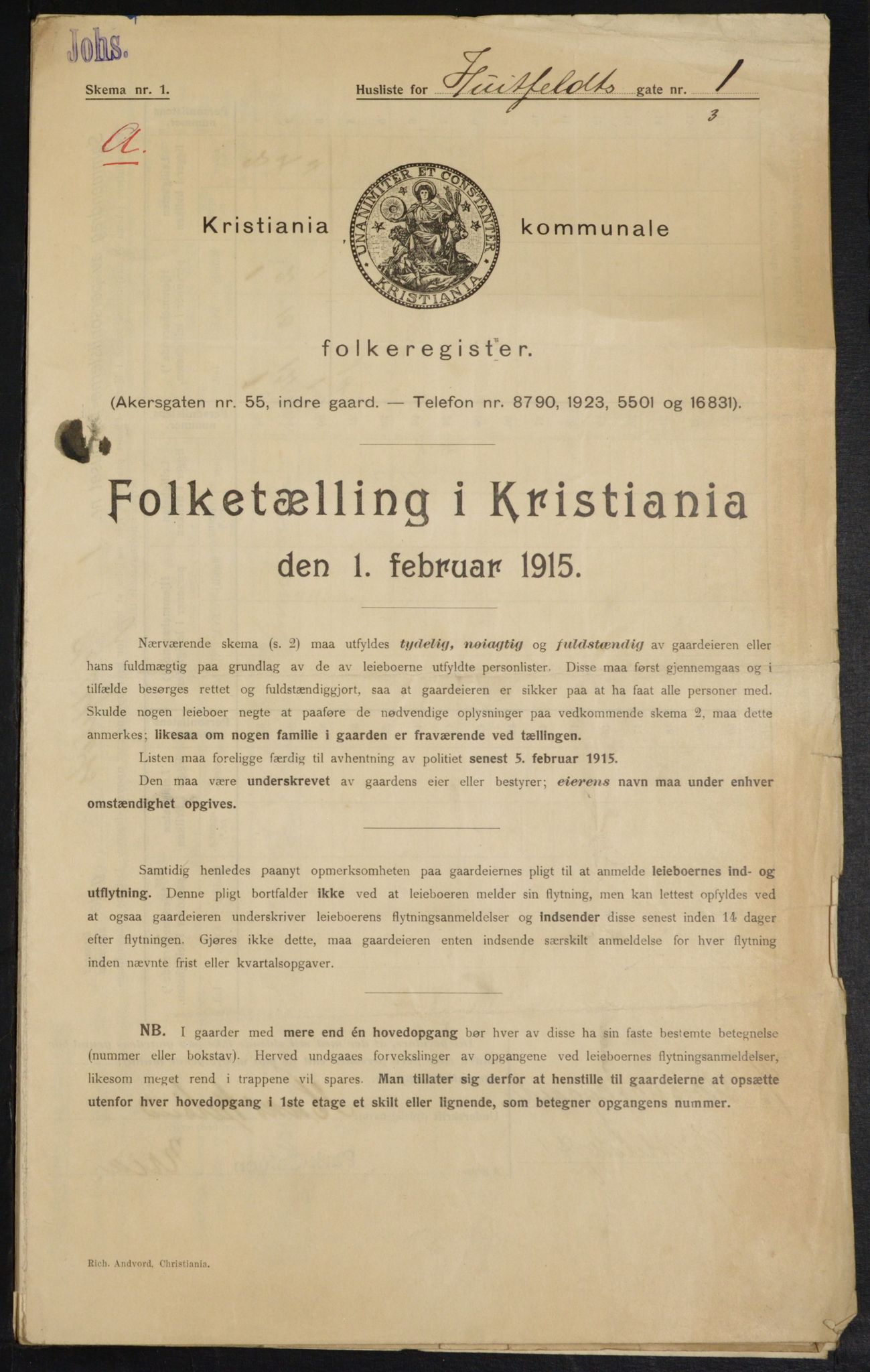 OBA, Municipal Census 1915 for Kristiania, 1915, p. 41114