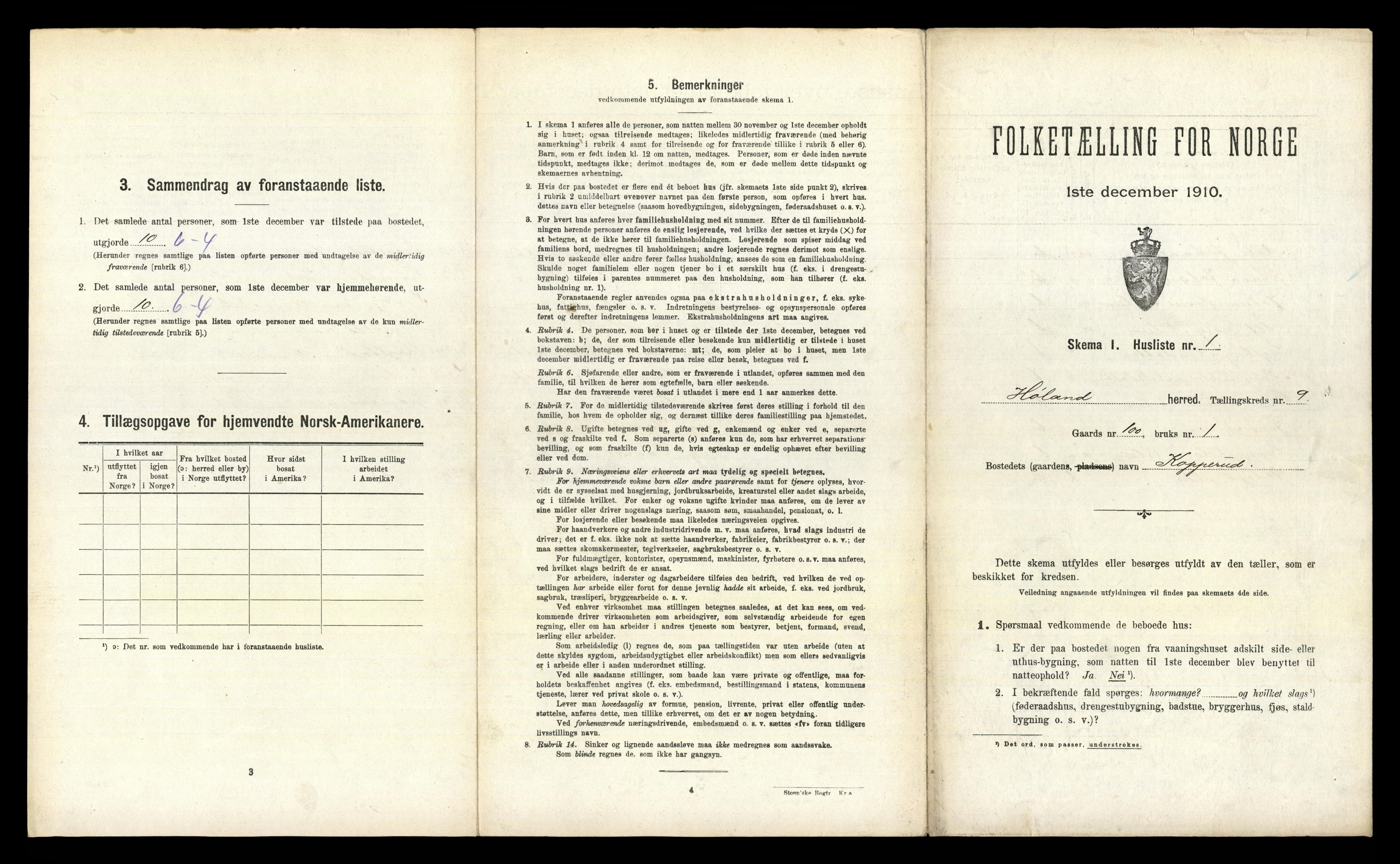 RA, 1910 census for Høland, 1910, p. 1377