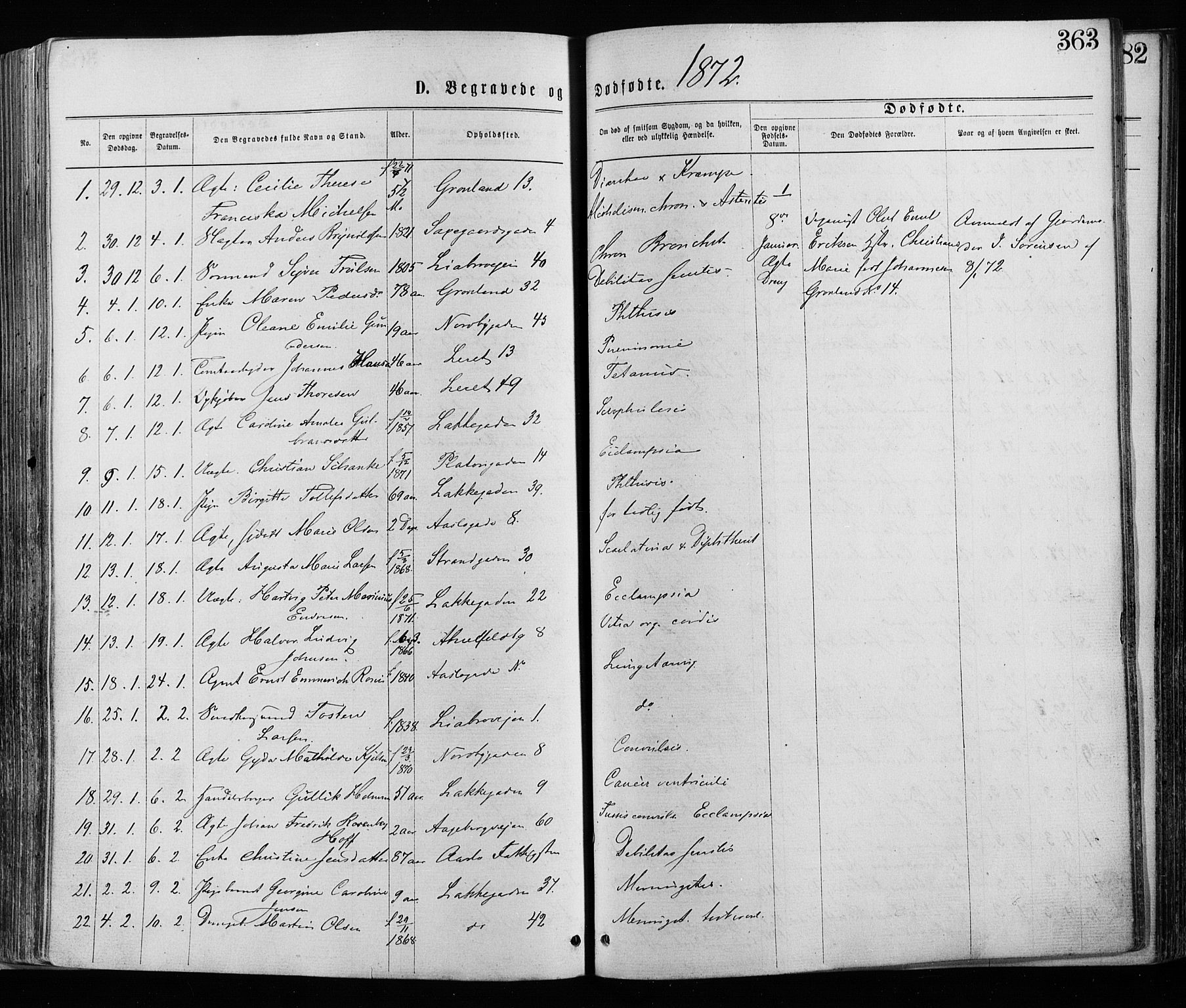 Grønland prestekontor Kirkebøker, AV/SAO-A-10848/F/Fa/L0005: Parish register (official) no. 5, 1869-1880, p. 363